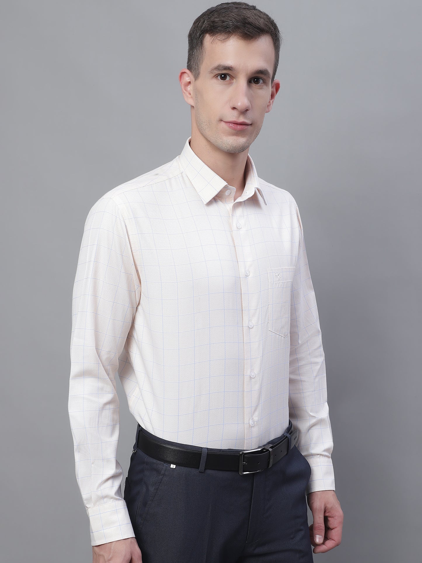 Cantabil Men Formal Full Sleeve Mustard Shirt (7135106531467)