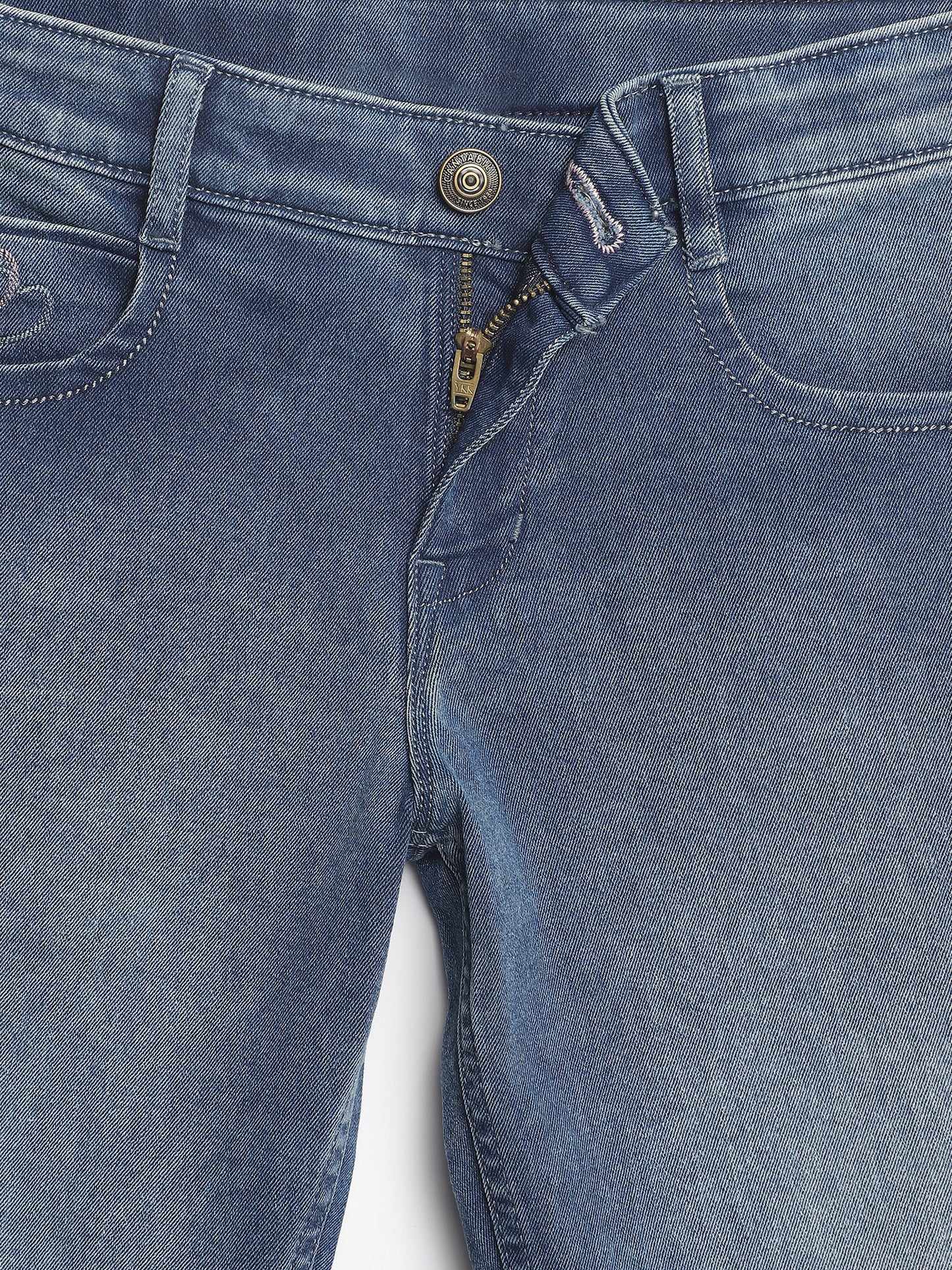 Cantabil Girls Stretchable Blue Jeans (7136098320523)