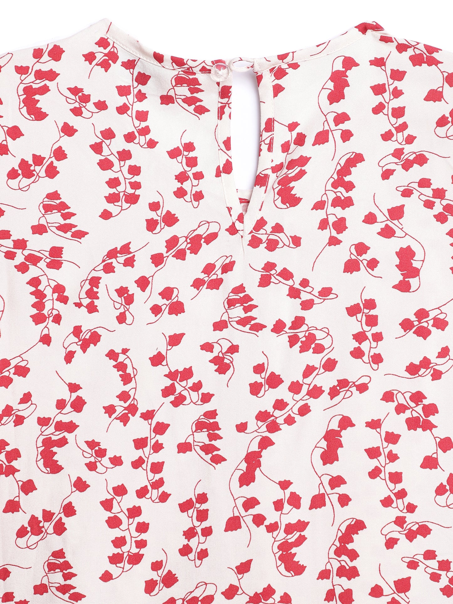 Cantabil Girls Printed Red Top (7138058207371)