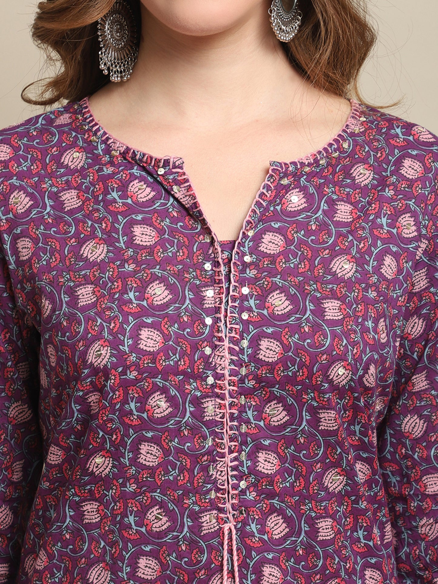 Cantabil Women Purple Kurti (7121541759115)