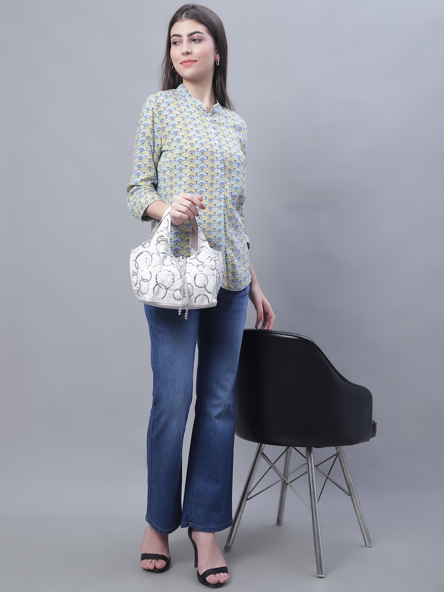 Cantabil Women Printed Multicolored Tunic (7135784173707)