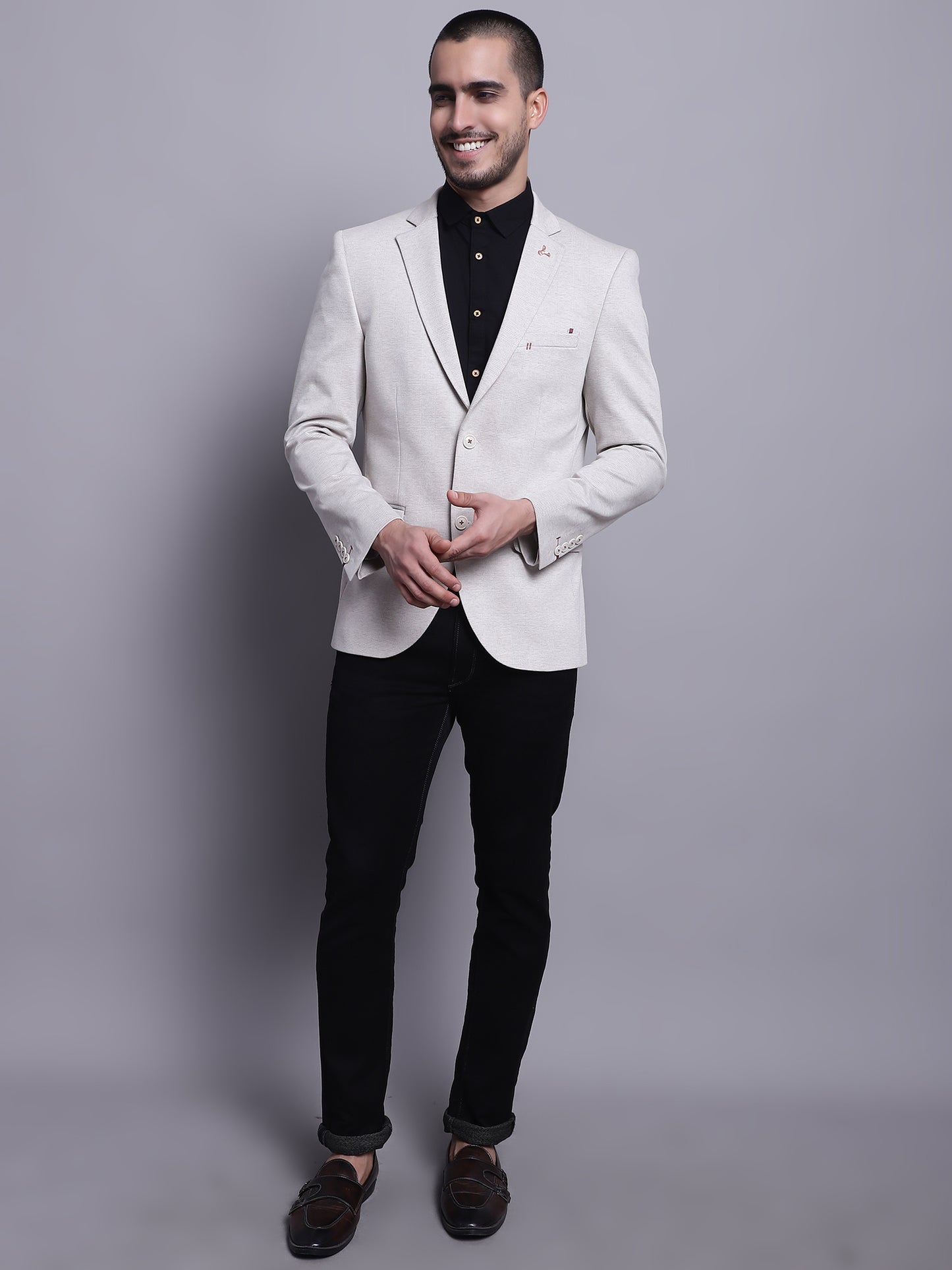 Cantabil Men Beige Blazer (7142083559563)