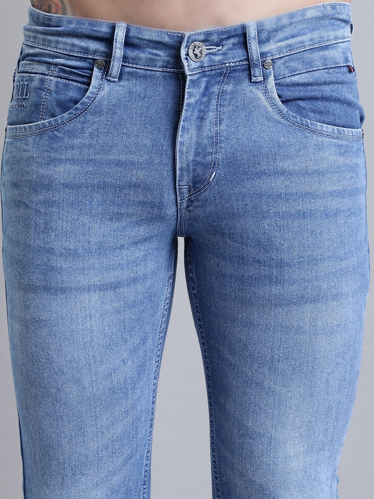 Cantabil Men Light Blue Clean Look Casual Jeans (7156154007691)