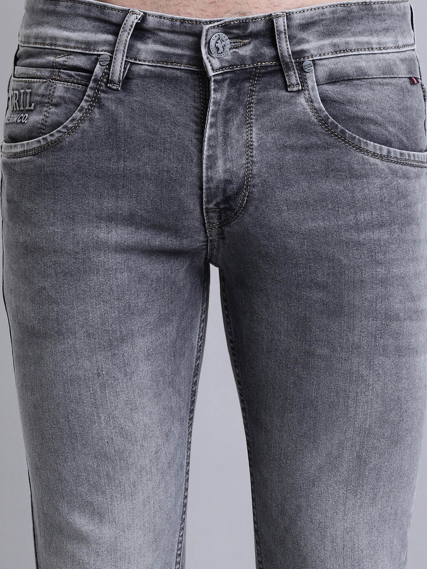 Cantabil Men Grey Clean Look Casual Jeans (7156152402059)