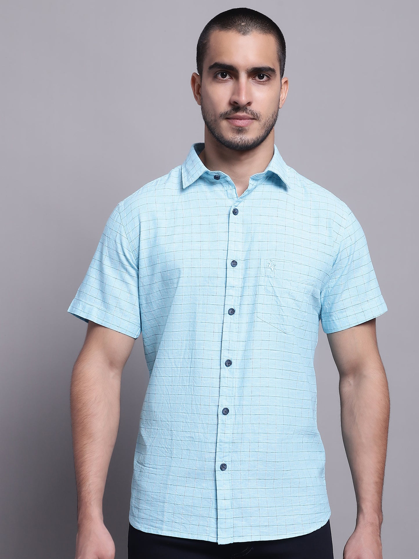 Cantabil Men Sky Blue Casual Shirt (7137571930251)