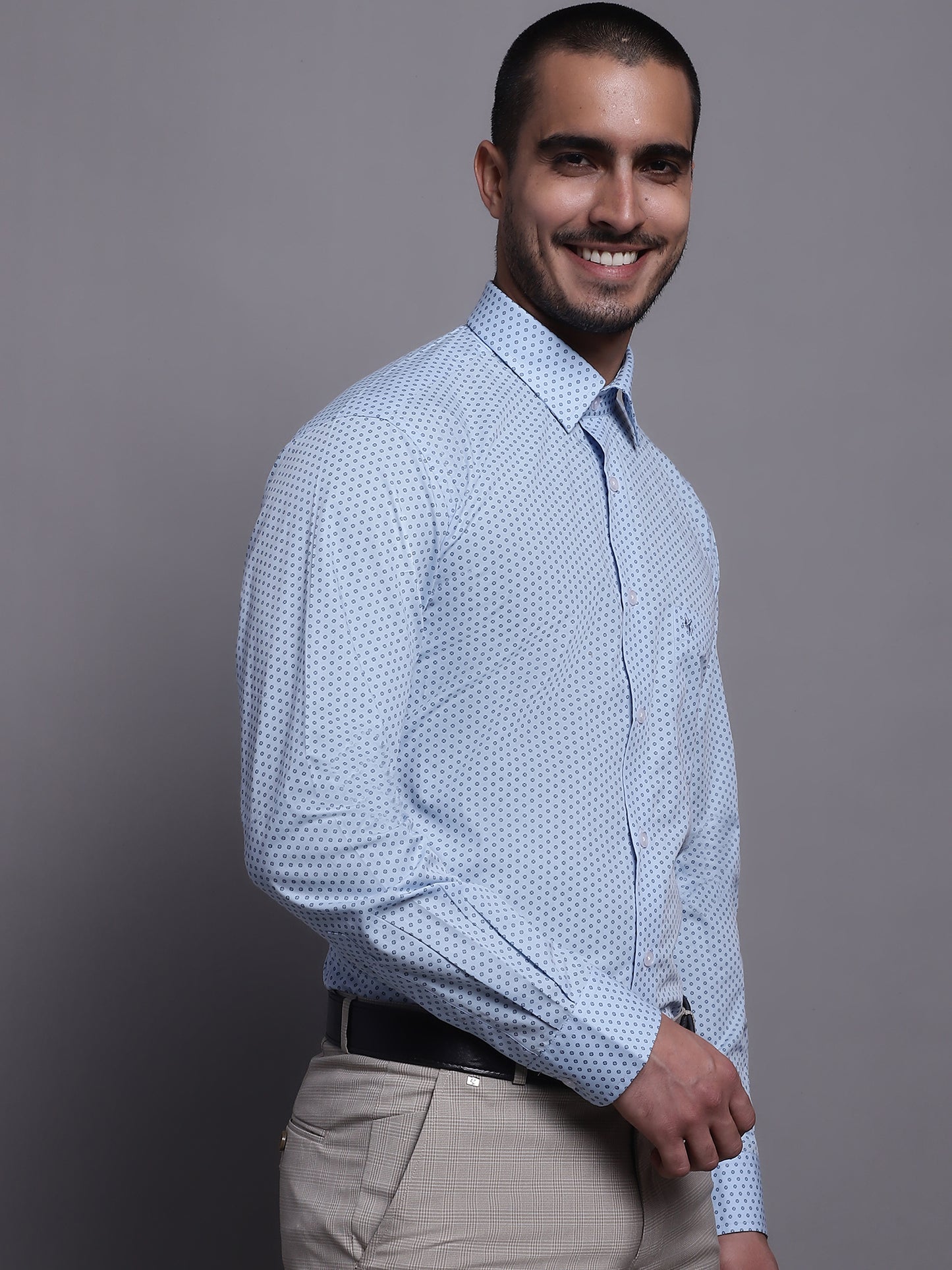 Cantabil Men Sky Blue Formal Shirt (7137601716363)