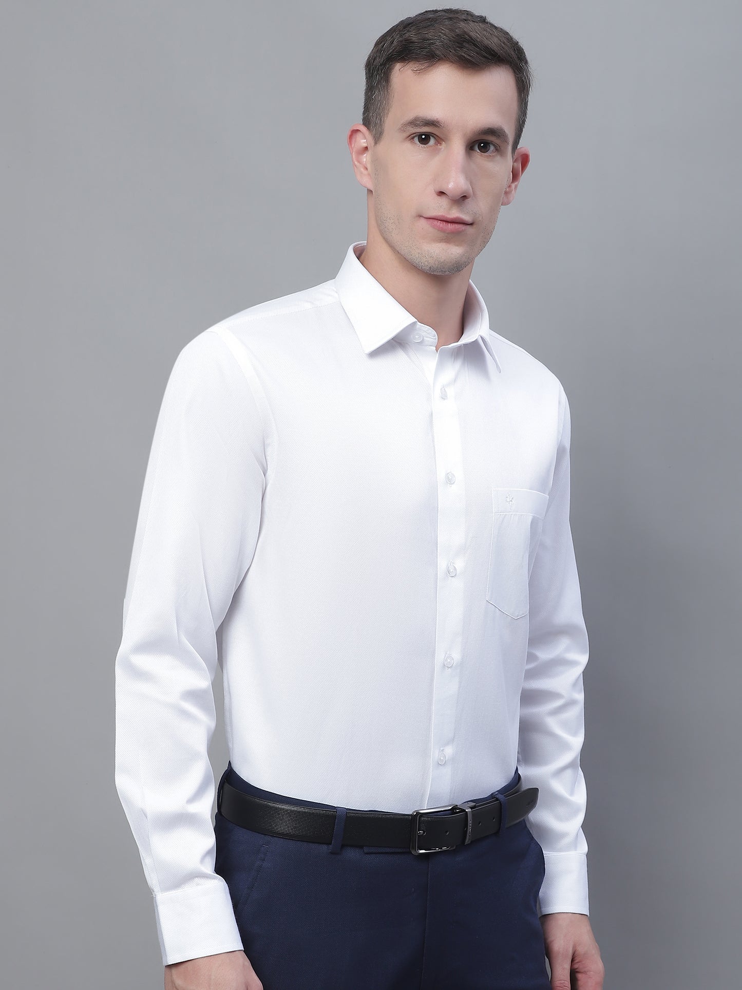 Cantabil Men Formal Full Sleeve White Shirt (7135109185675)