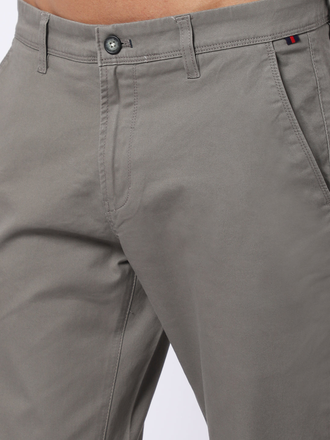 Cantabil Men Olive Cotton Blend Solid Regular Fit Casual Trouser (6930219761803)