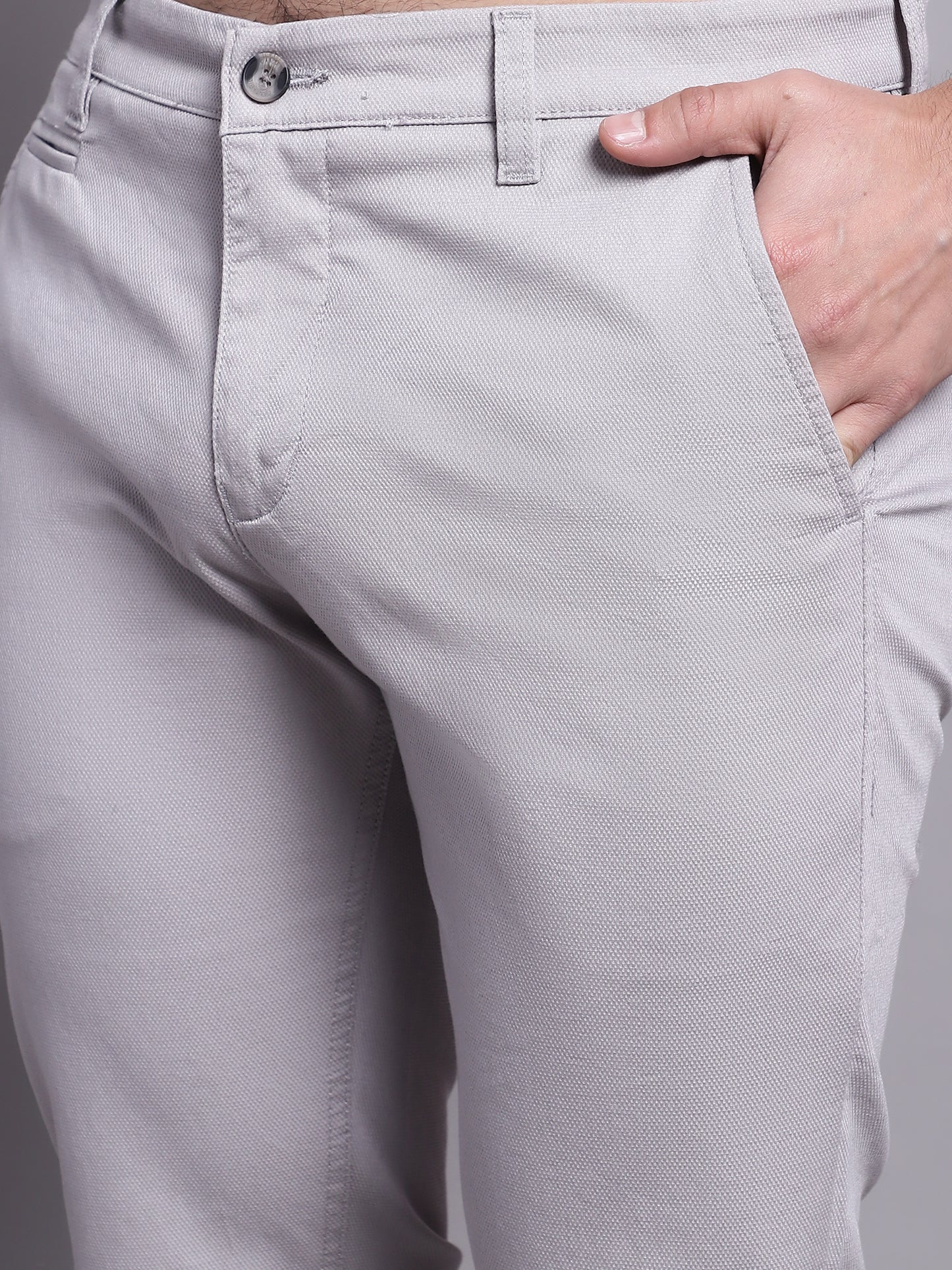 Cantabil Men Grey Casual Trouser (7137871397003)