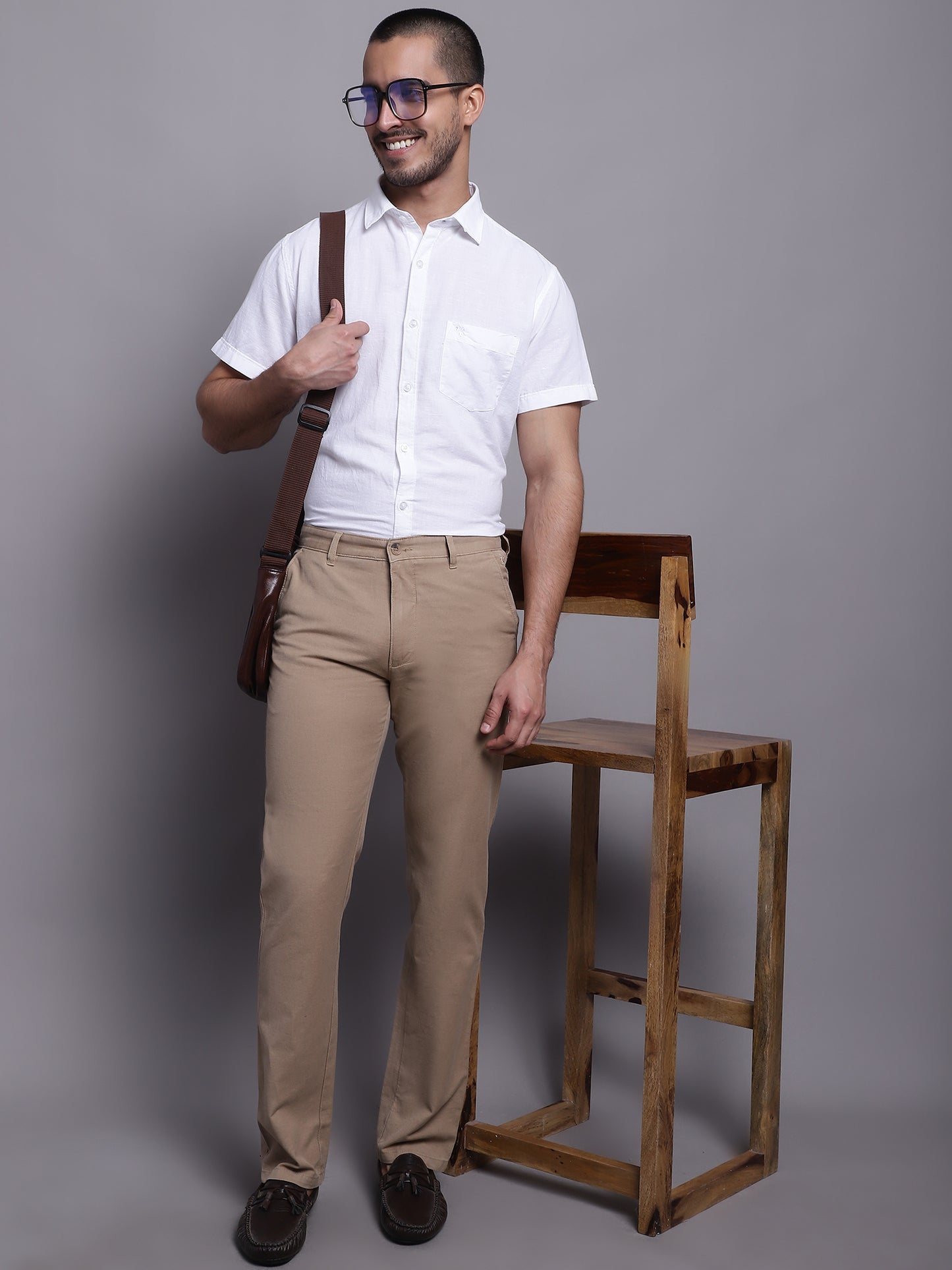 Cantabil Men Brown Casual Trouser (7137875722379)