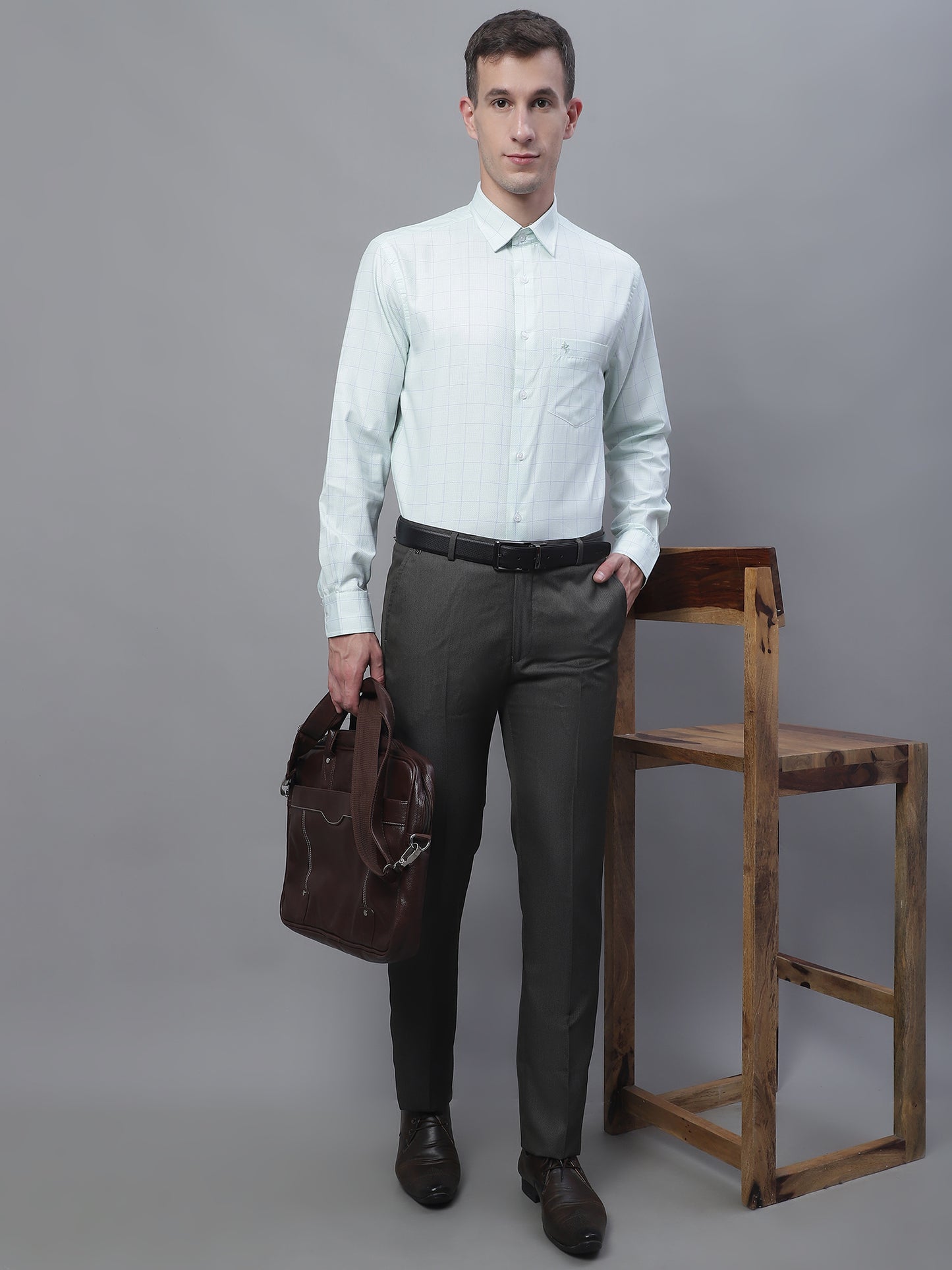 Cantabil Men Olive Formal Trouser (7136117227659)