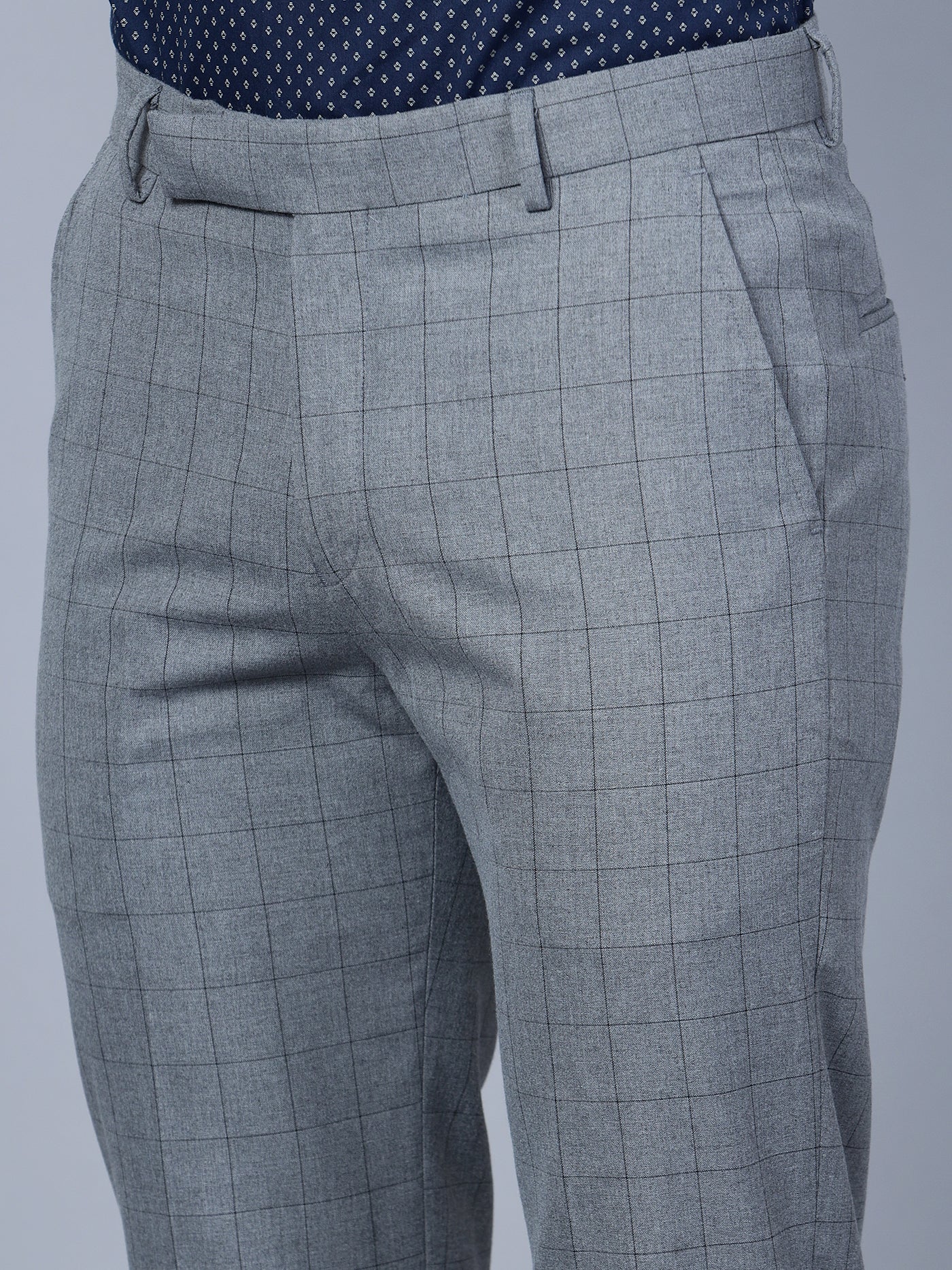 Cantabil Men Grey Formal Trouser (7135789154443)