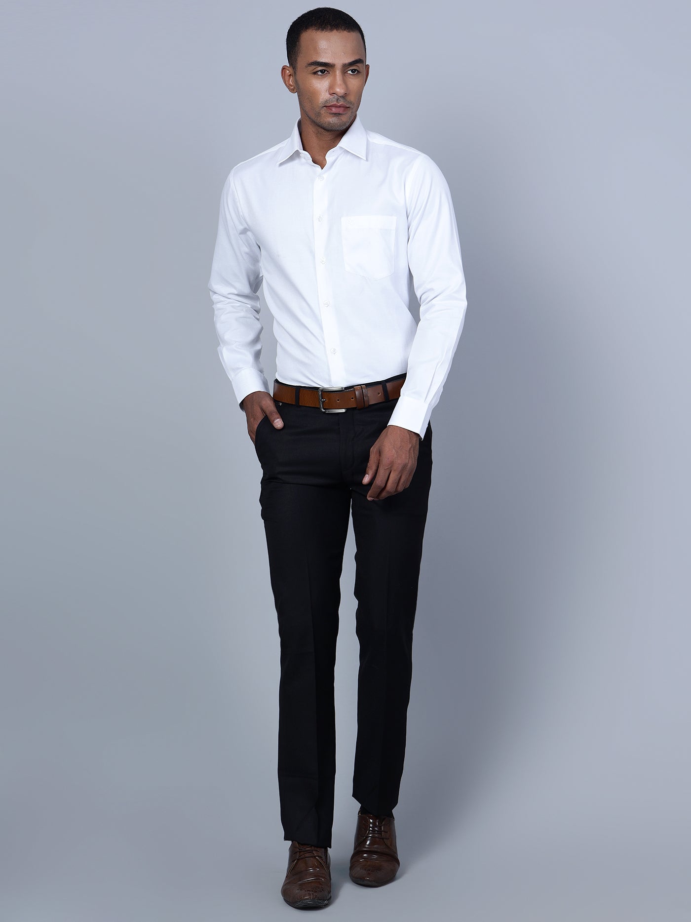 Cantabil Men Black Formal Trouser (7135790399627)