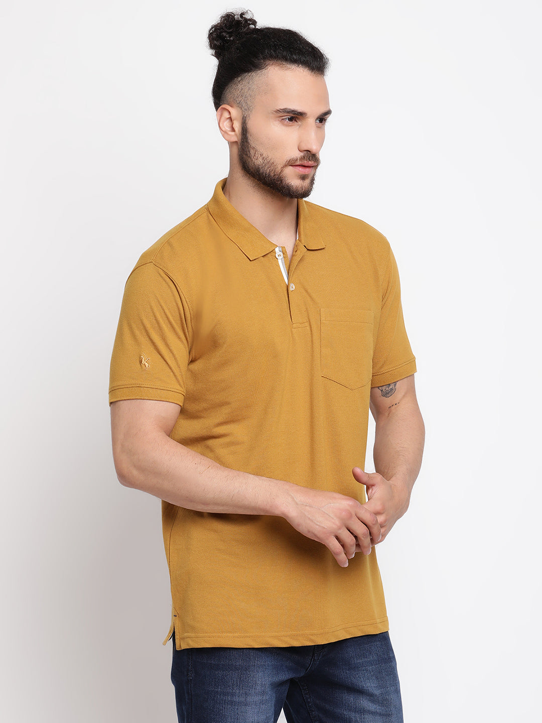 Cantabil Men's Mustard T-Shirt (6768500932747)