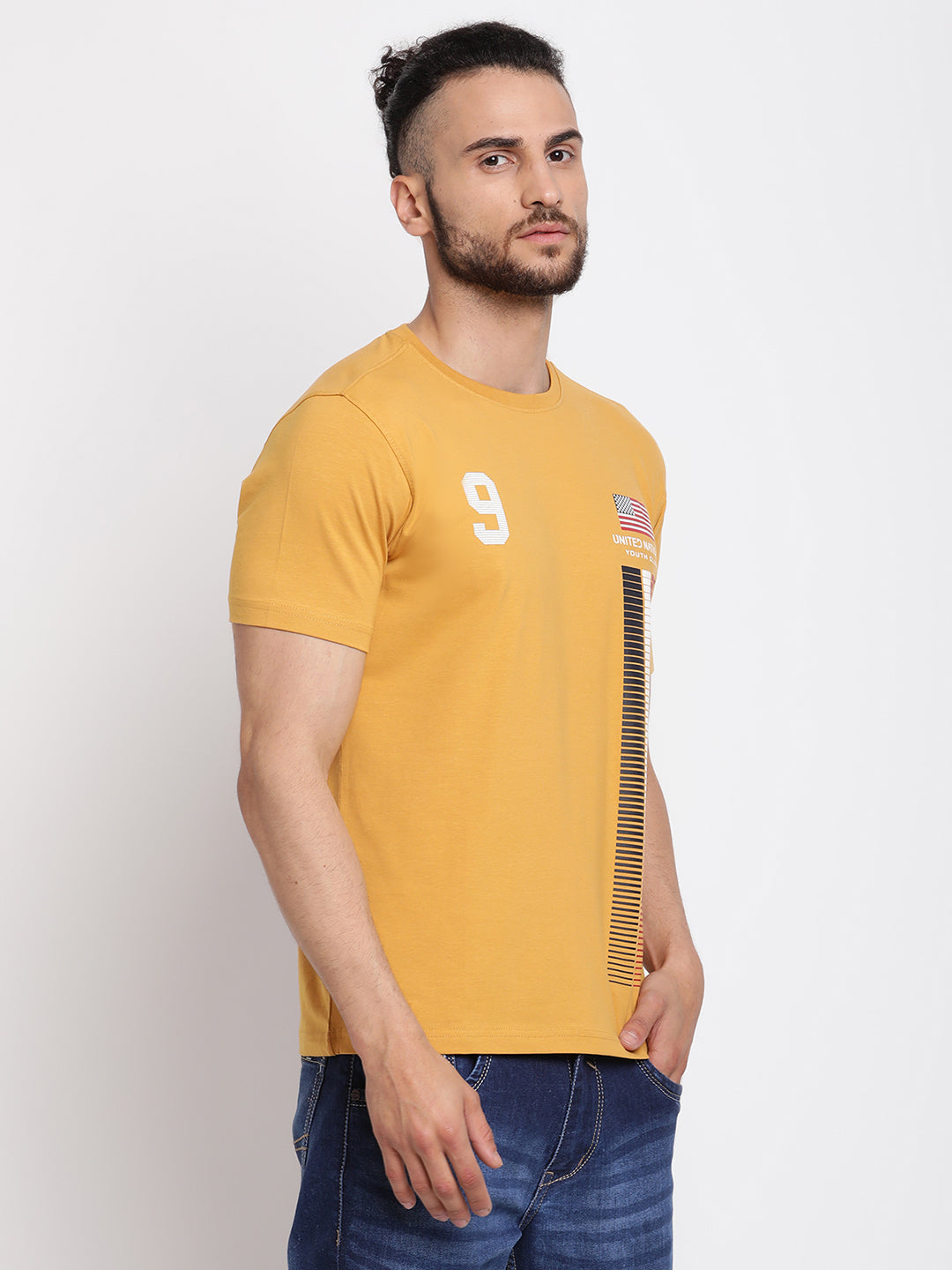 Cantabil Men's Mustard T-Shirt (6768551231627)