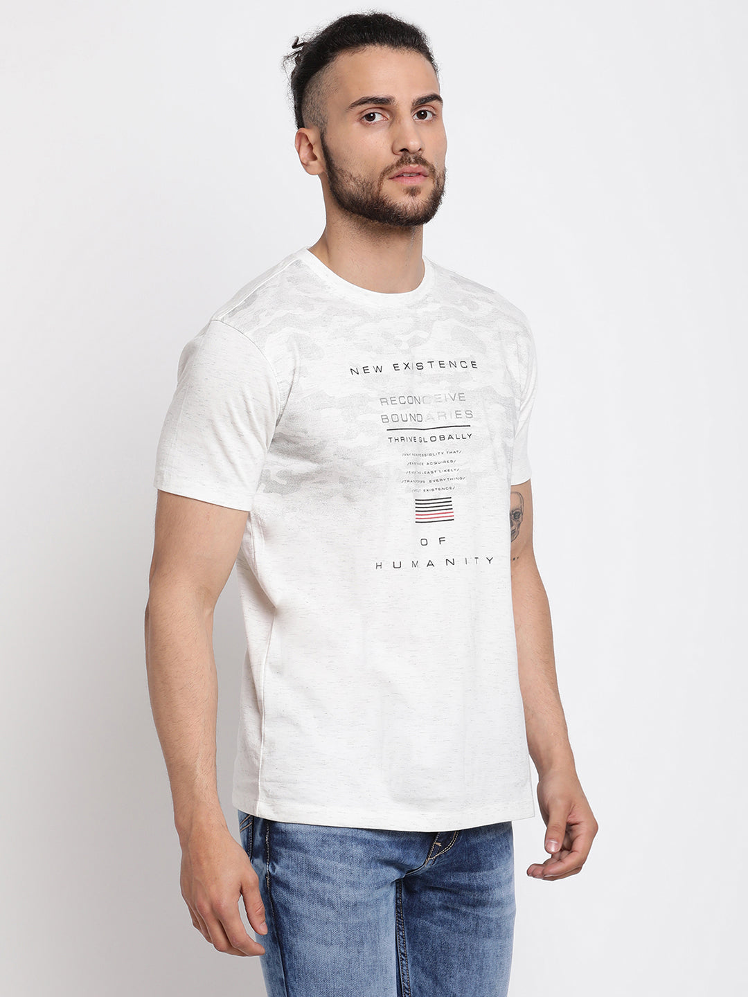 Cantabil Men's Off White T-Shirt (6775660642443)