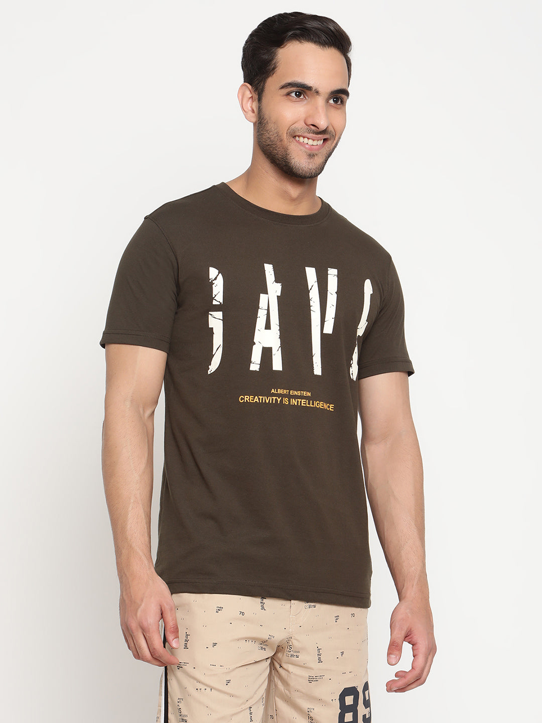 Cantabil Men's Olive T-Shirt (6792685387915)