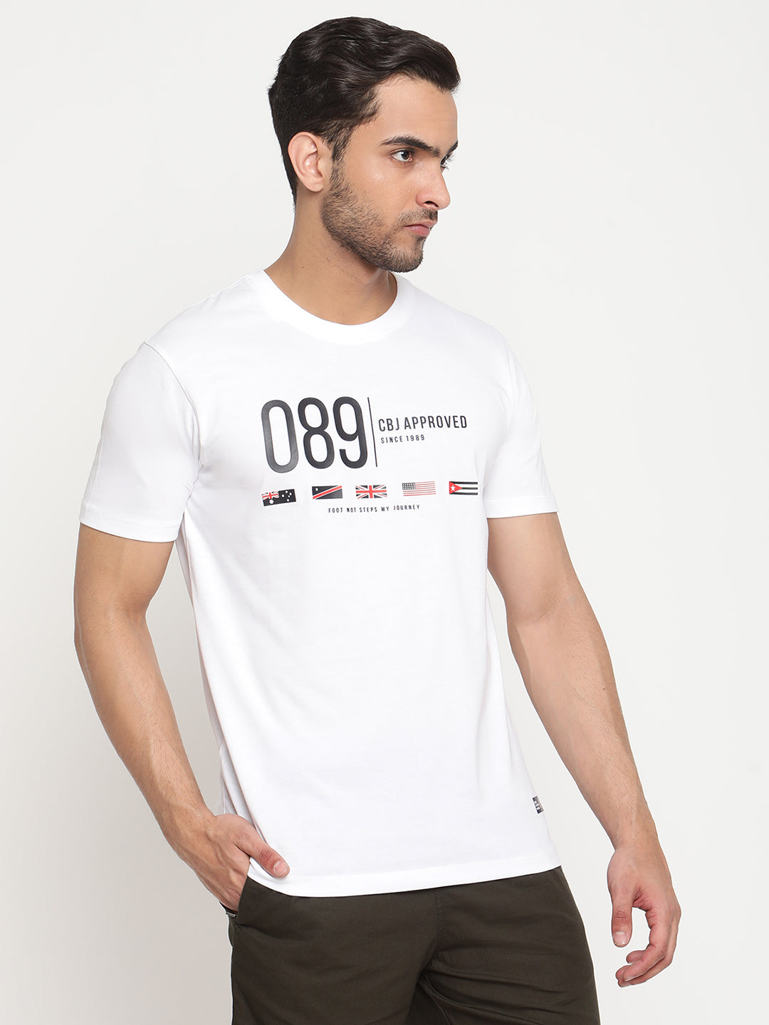 Cantabil Men's White T-Shirt (6792667431051)