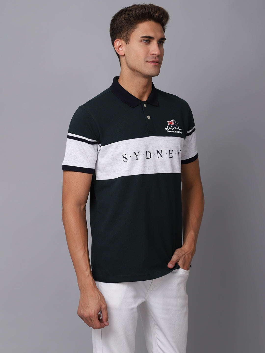 Cantabil Men's Bottle Green T-Shirt (6926169211019)