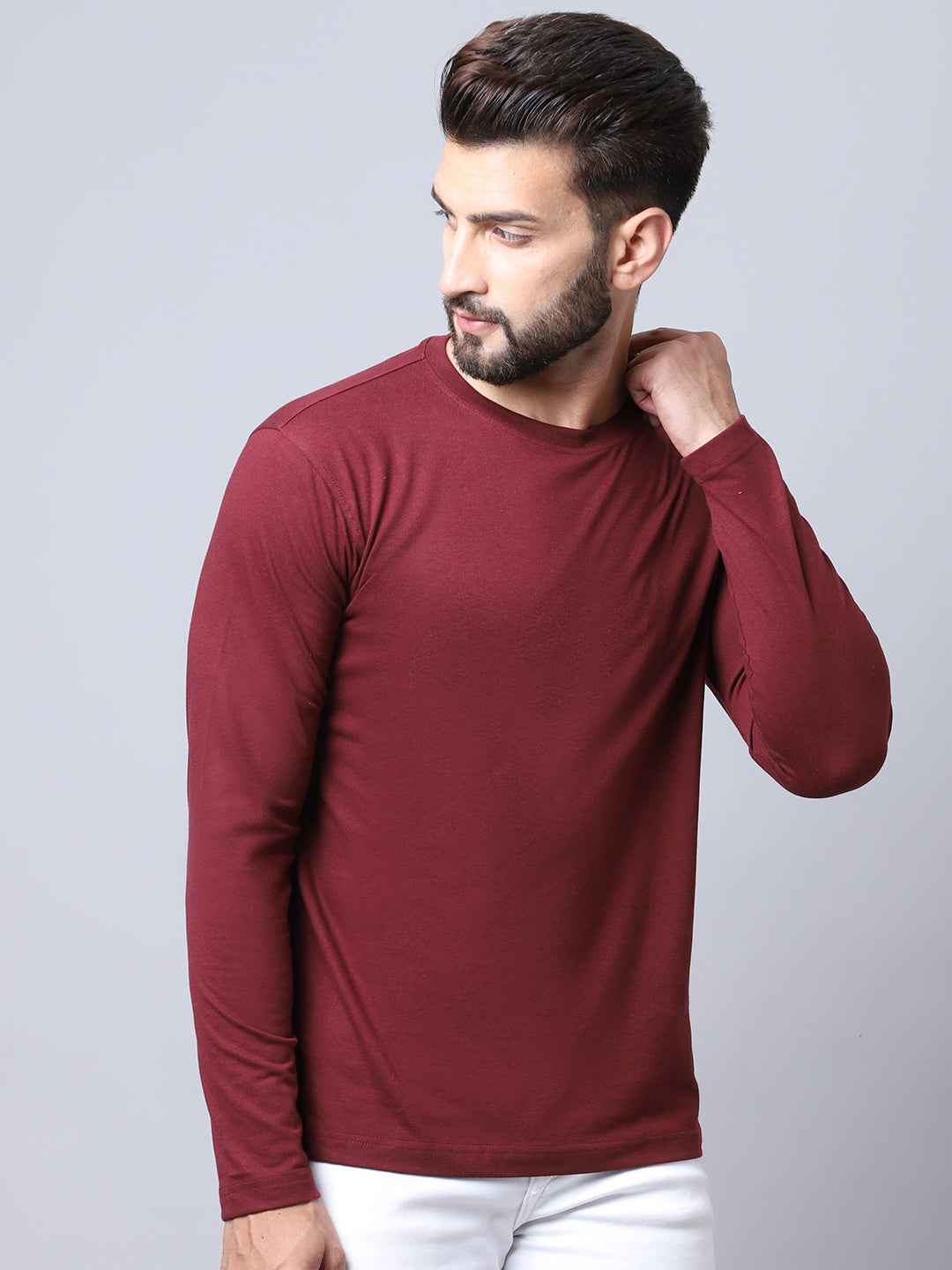 Cantabil Men's Maroon T-Shirt (7018711089291)