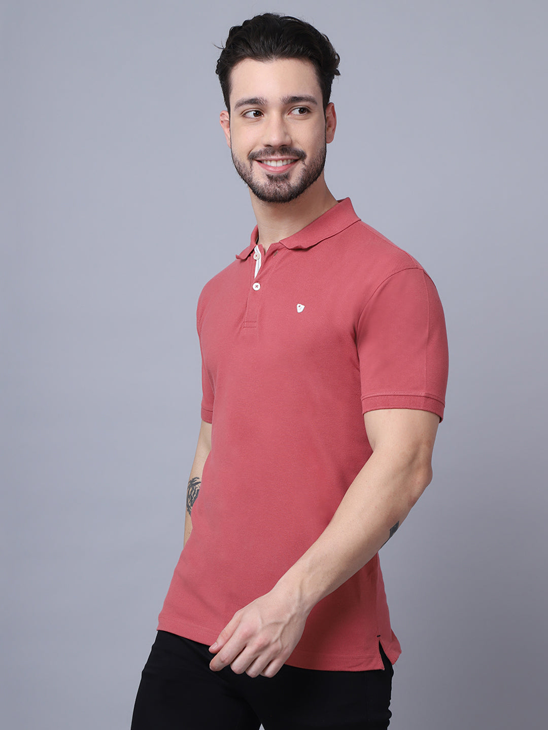 Cantabil Mens Dusty Pink T-Shirt (7048928886923)