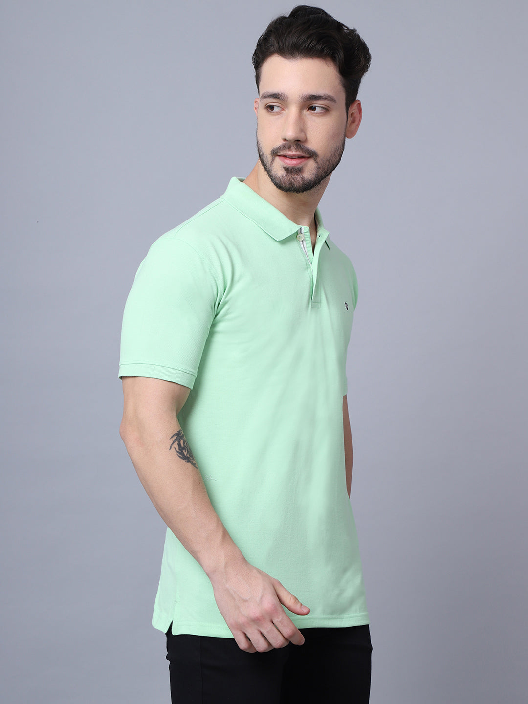 Cantabil Mens Light Green T-Shirt (7048931082379)