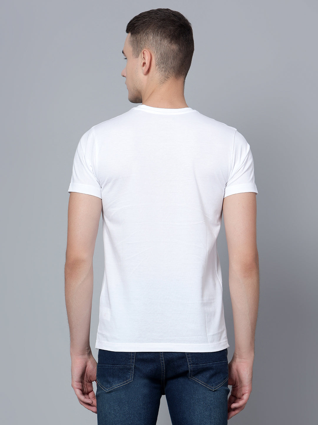 Cantabil Men White T-Shirt (7133910958219)