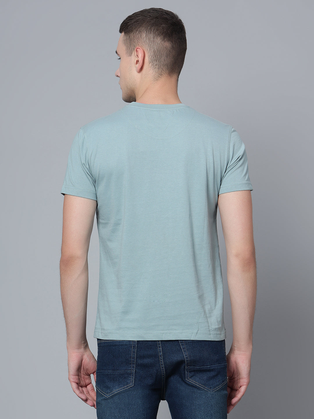 Cantabil Men Light Teal T-Shirt (7133913251979)