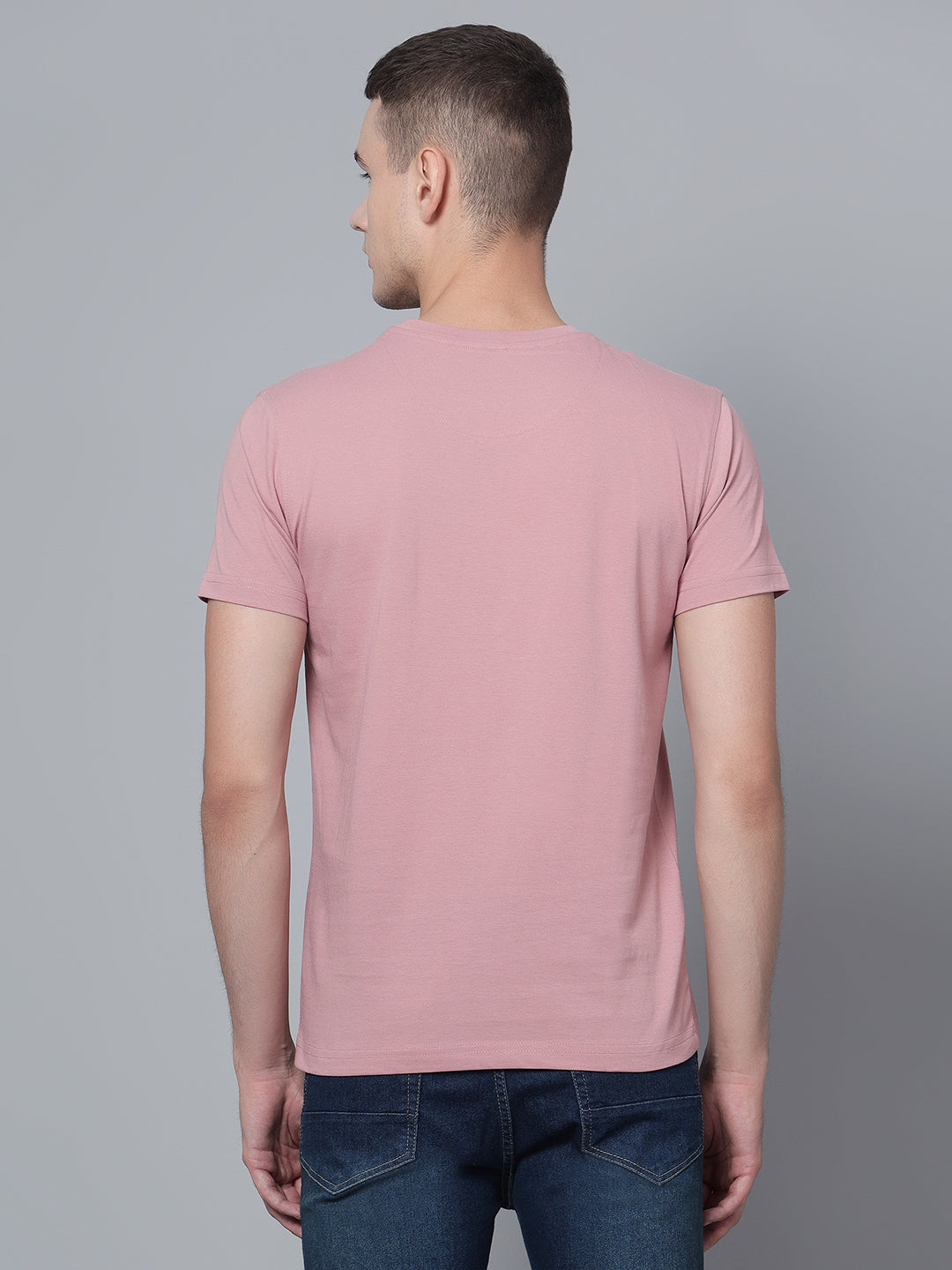 Cantabil Men Peach T-Shirt (7134076502155)