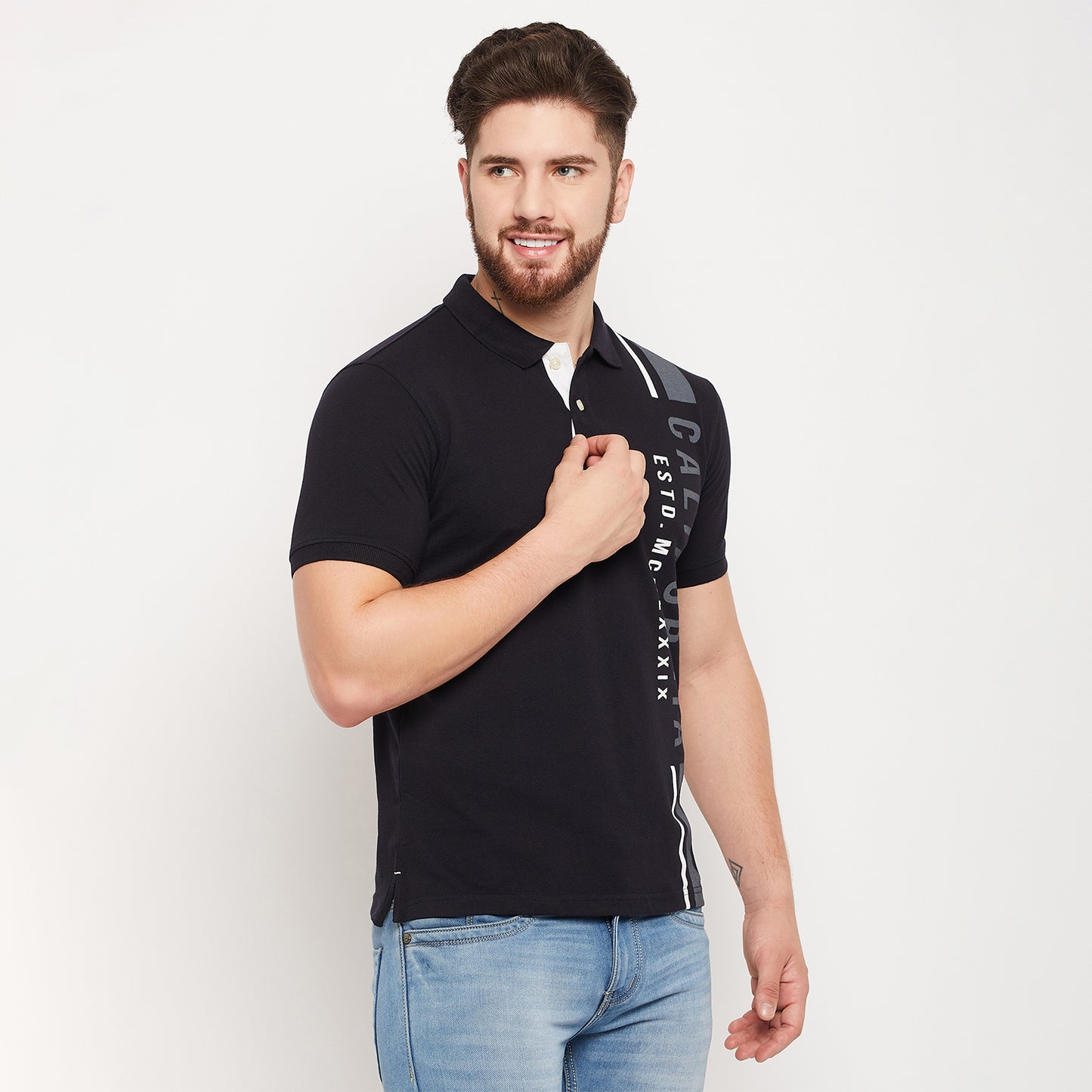 Cantabil Men Navy Polo T-Shirt (7134692212875)