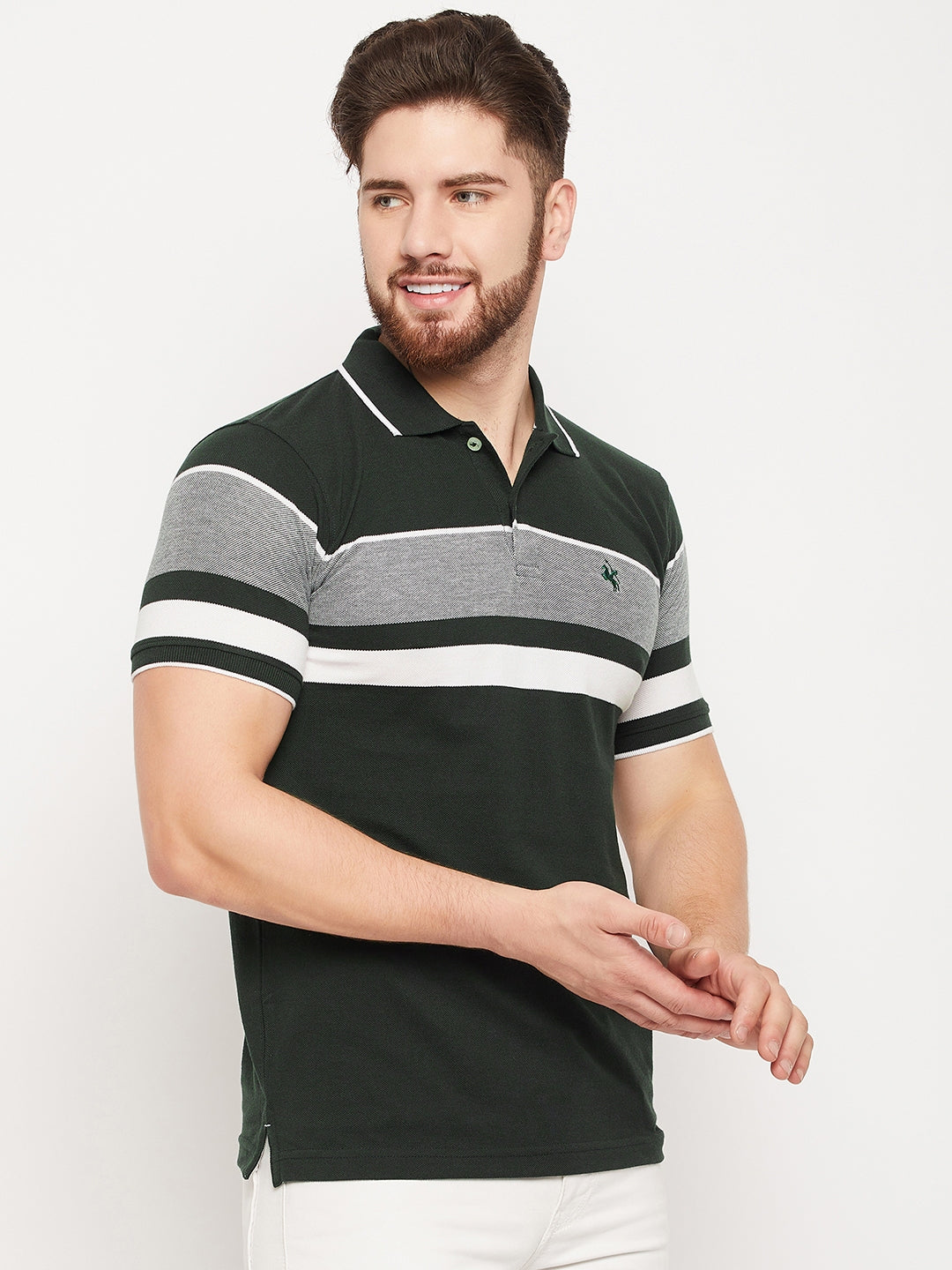 Cantabil Men Green Polo T-Shirt (7134702665867)