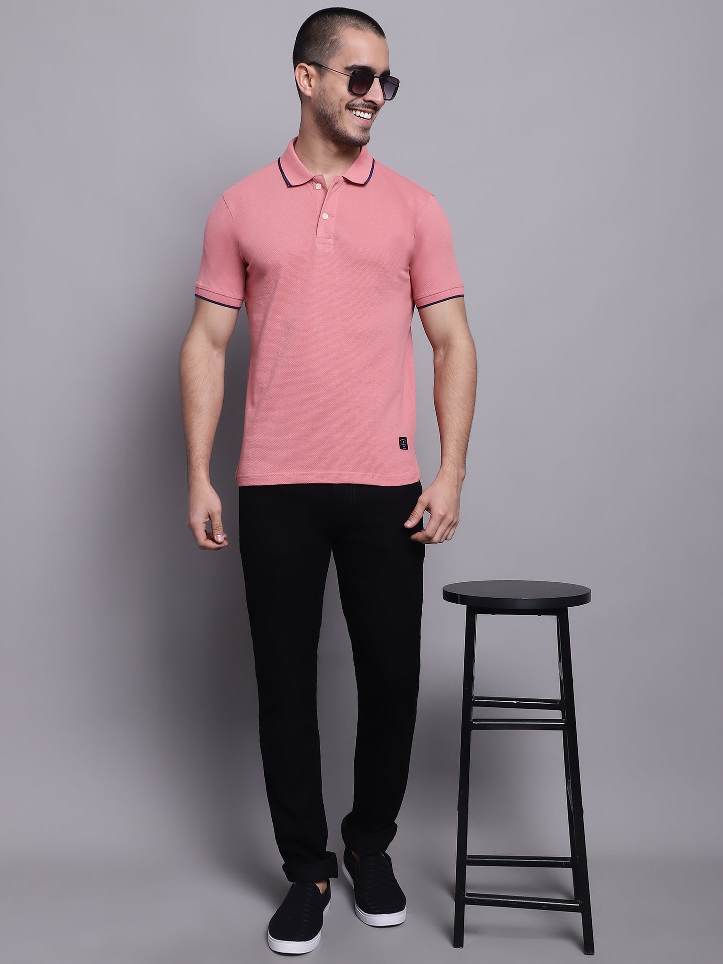 Cantabil Men Pink Casual T-Shirt (7143095500939)