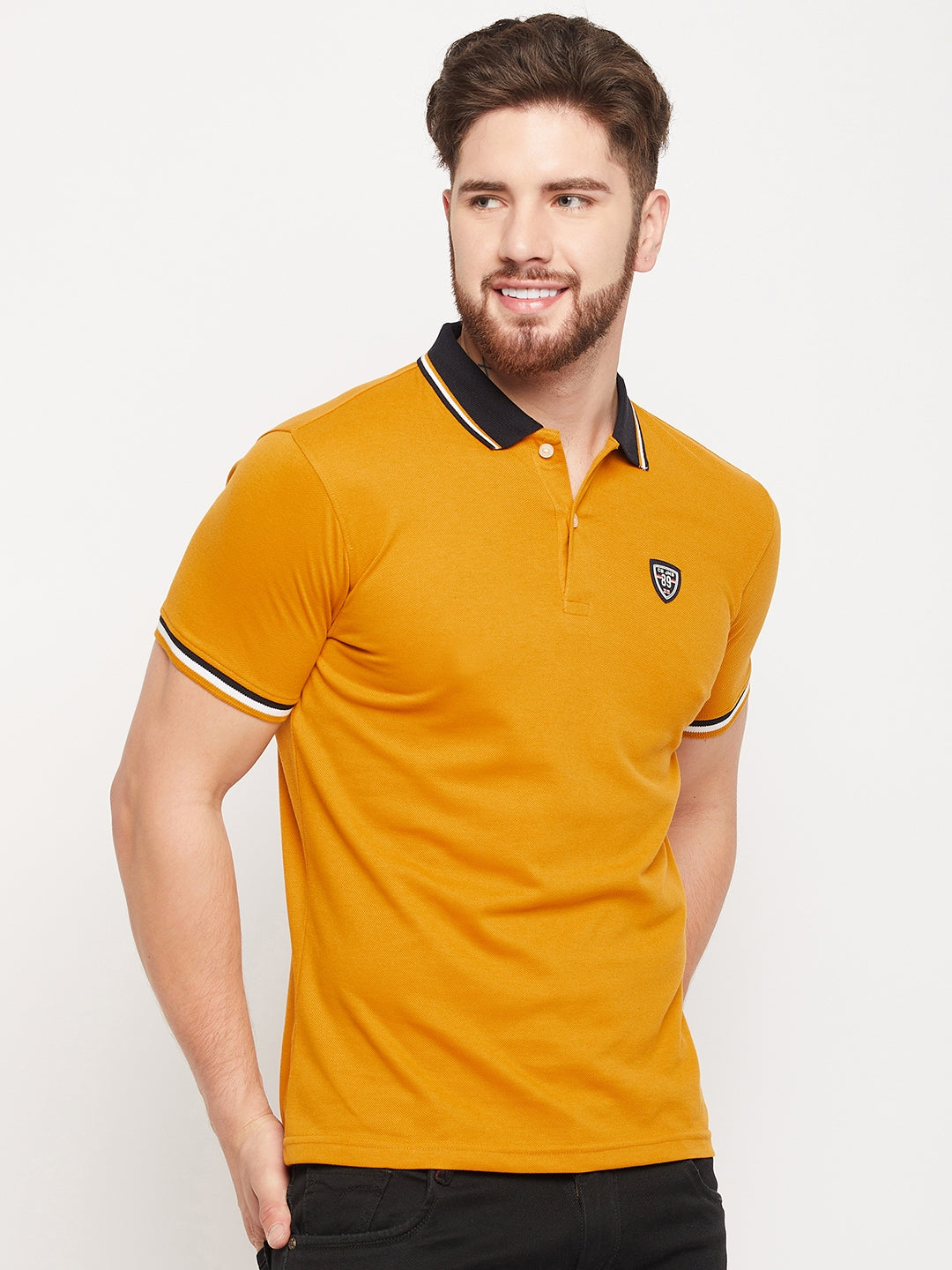 Cantabil Men Mustard Polo T-Shirt (7135101354123)