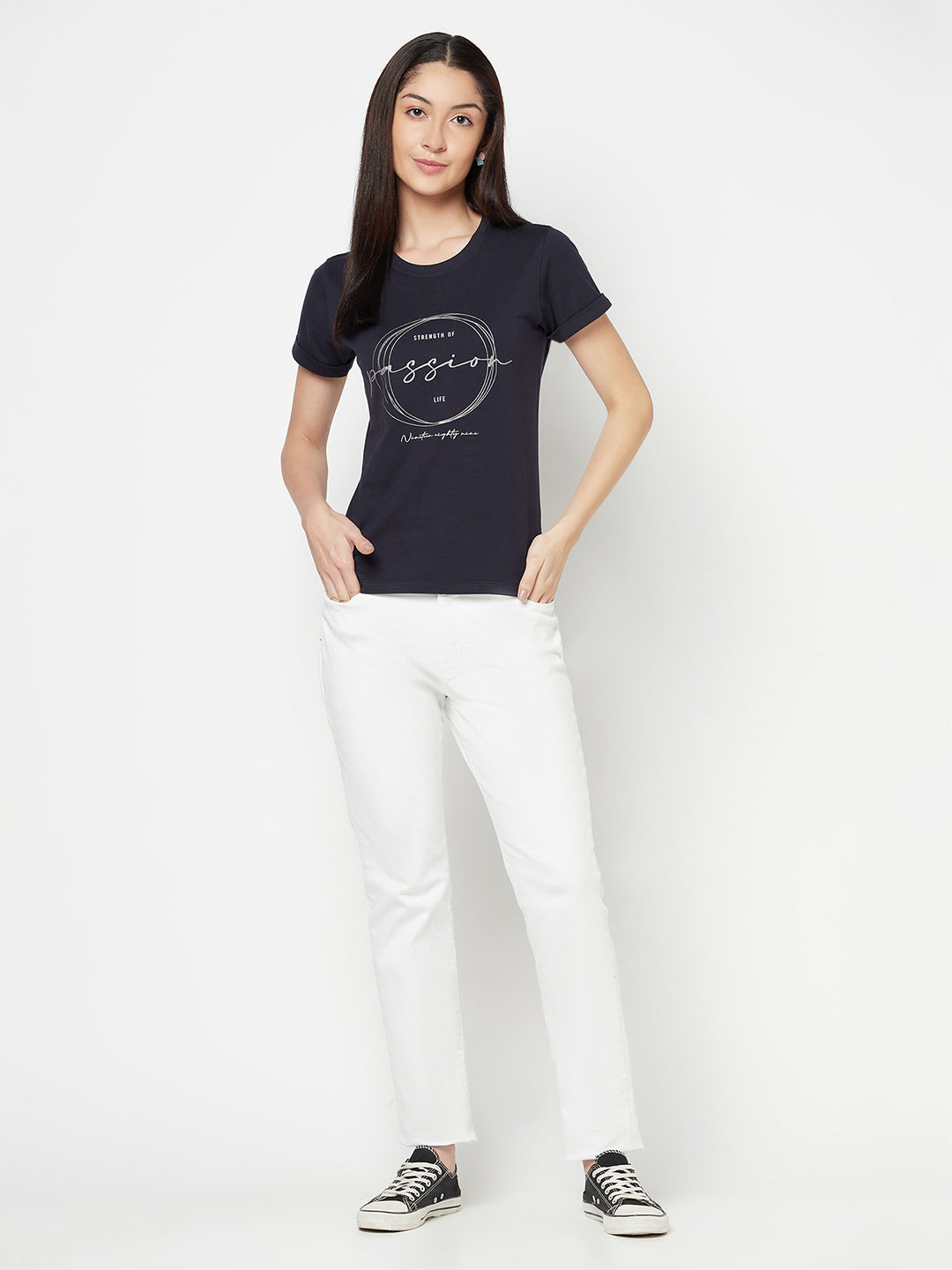 Cantabil Women's Navy T-Shirts (6822419988619)