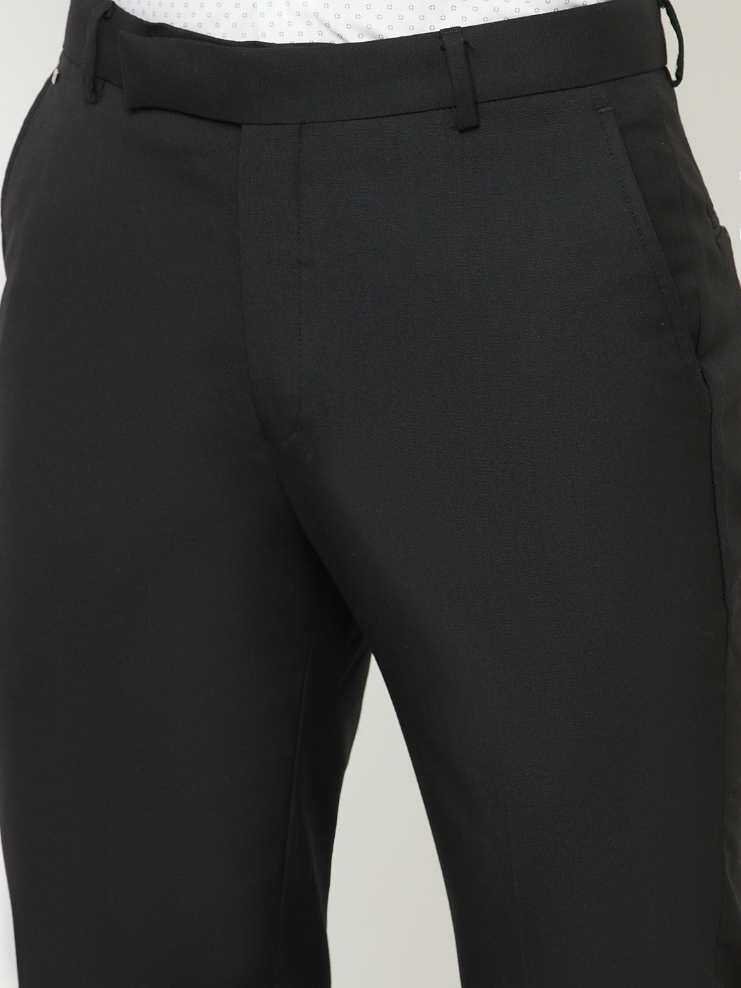 Cantabil Men's Black Formal Trousers (6827873075339)
