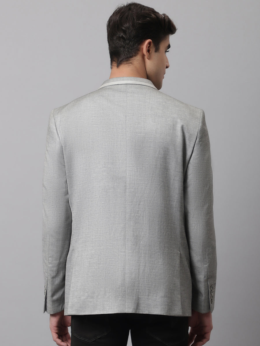 Cantabil Men Light Grey Casual Blazer