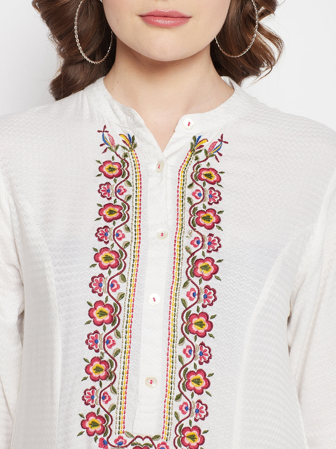 Cantabil Ladies Cream Kurti (7058788089995)