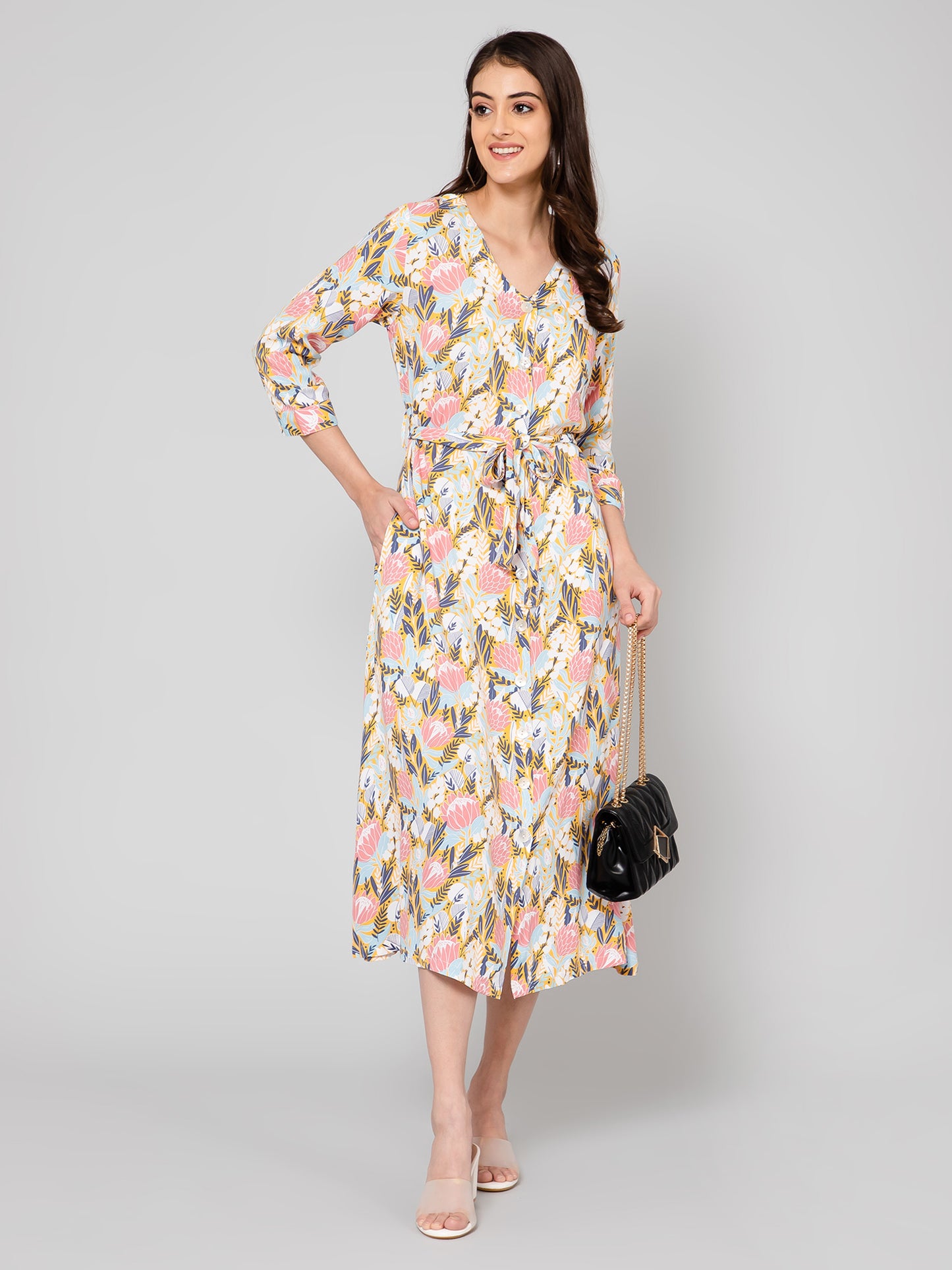 Cantabil Women Multi Dress (7055698722955)