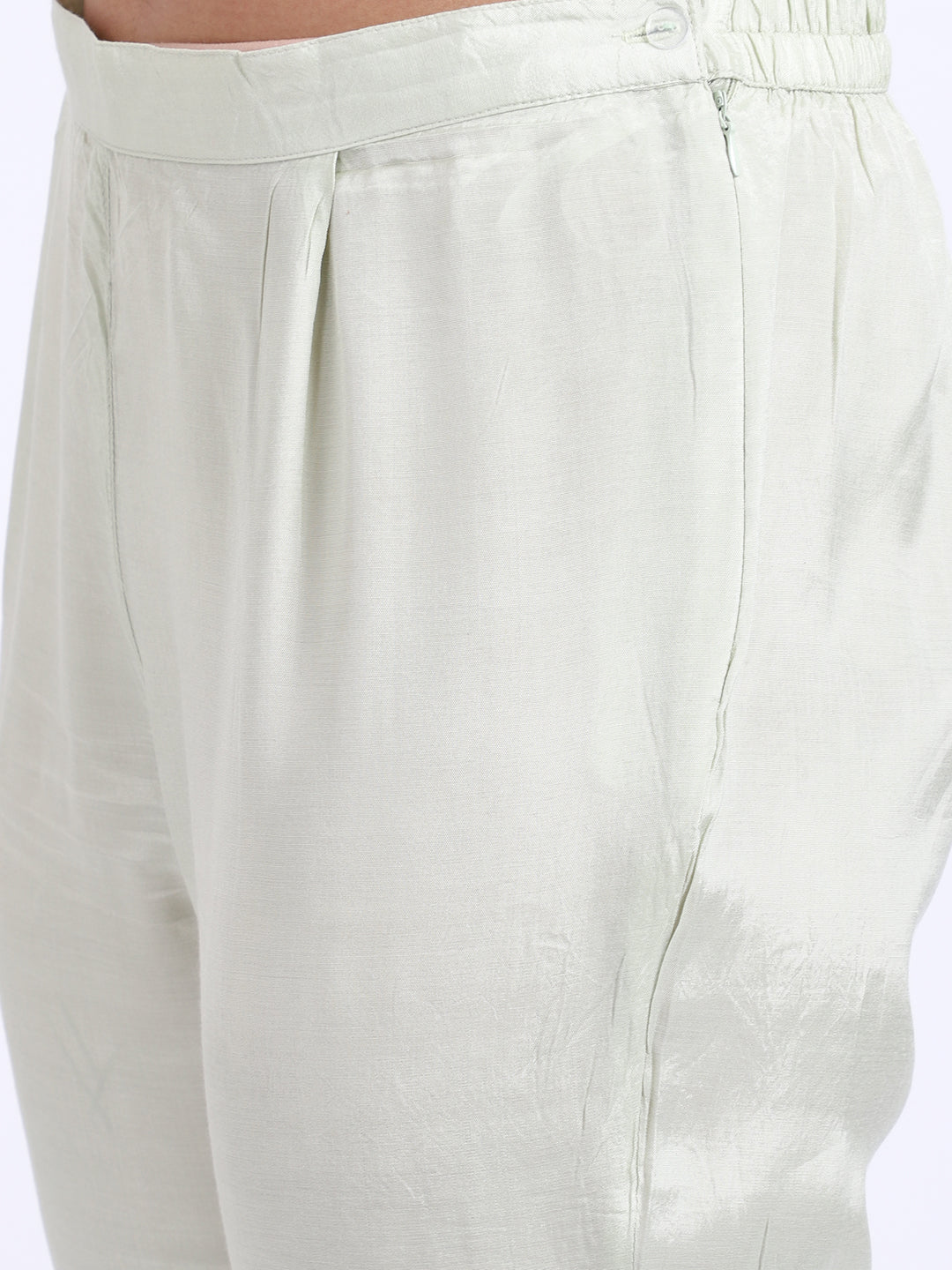 Cantabil Women's Sea Green Printed Kurti Plazzo Set (6854303875211)