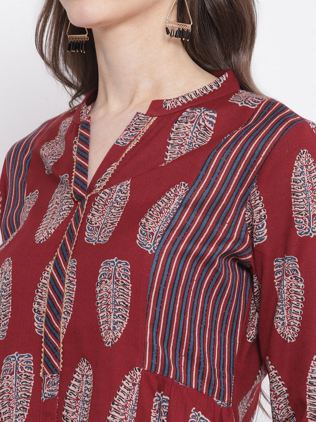 Cantabil Women's Maroon Kurta (6798595719307)