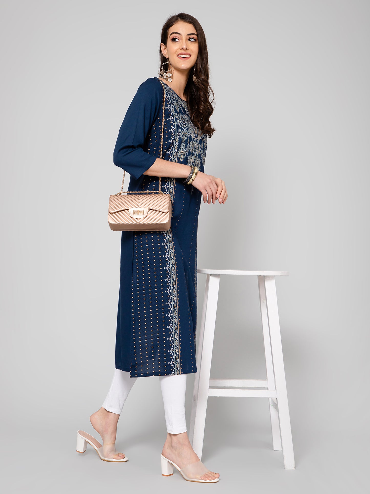 Cantabil Women Navy Kurti (7055868559499)