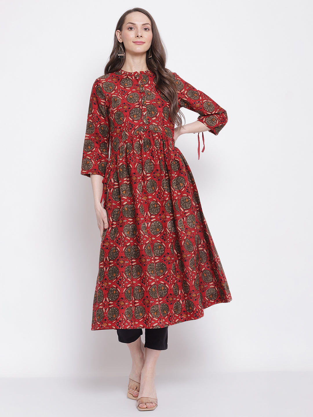 Cantabil Women's Red Kurta (6798649983115)