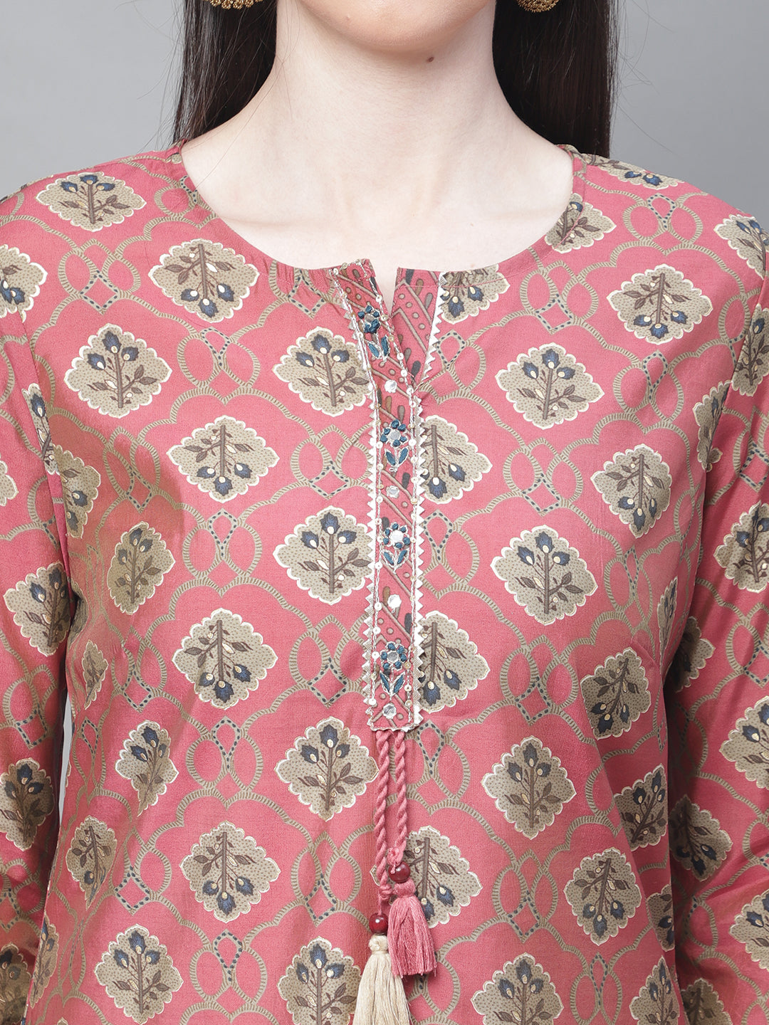 Cantabil Women Pink Mix Kurti (7114293313675)