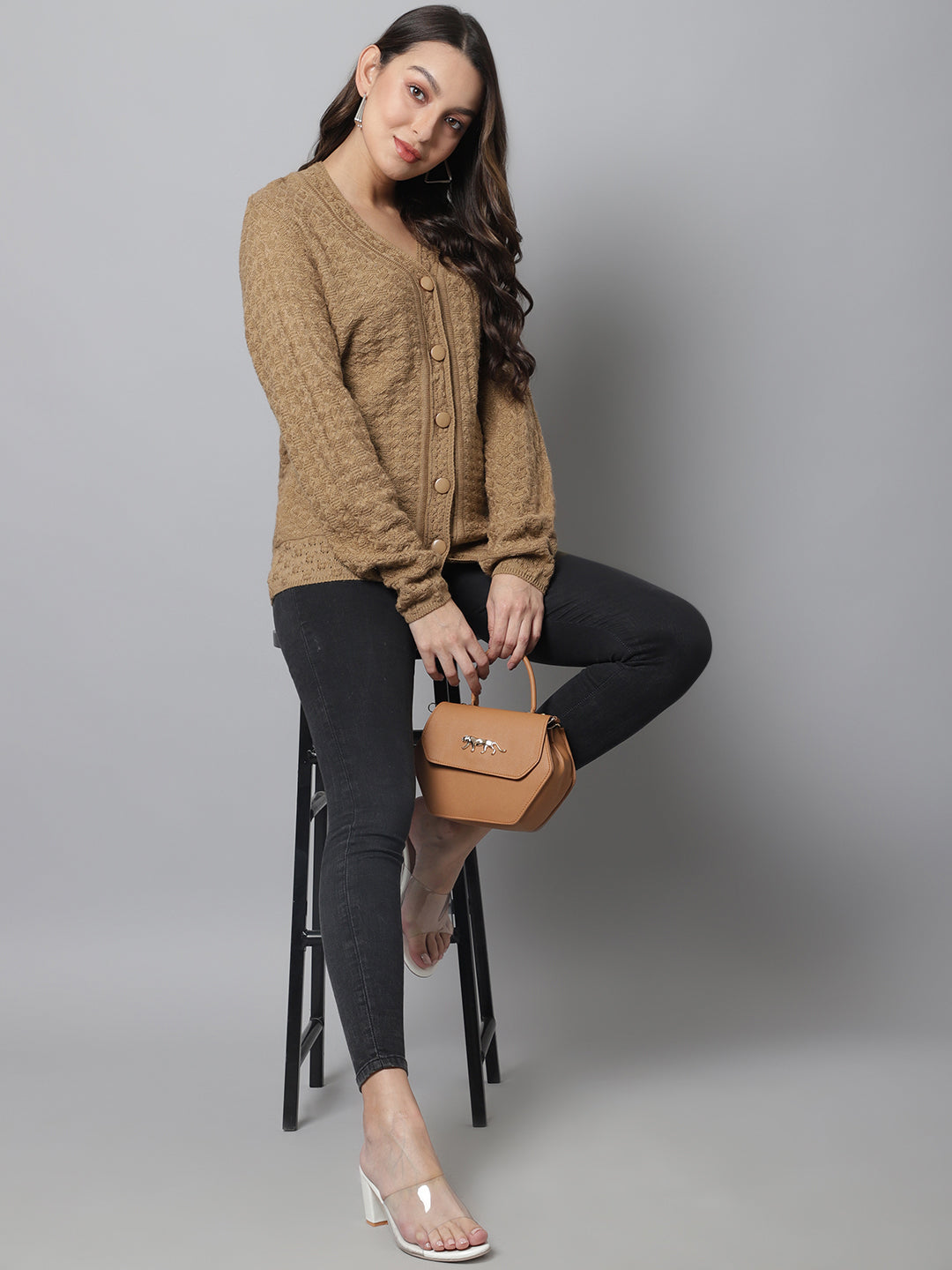 Cantabil Women Beige Sweater (7048361476235)