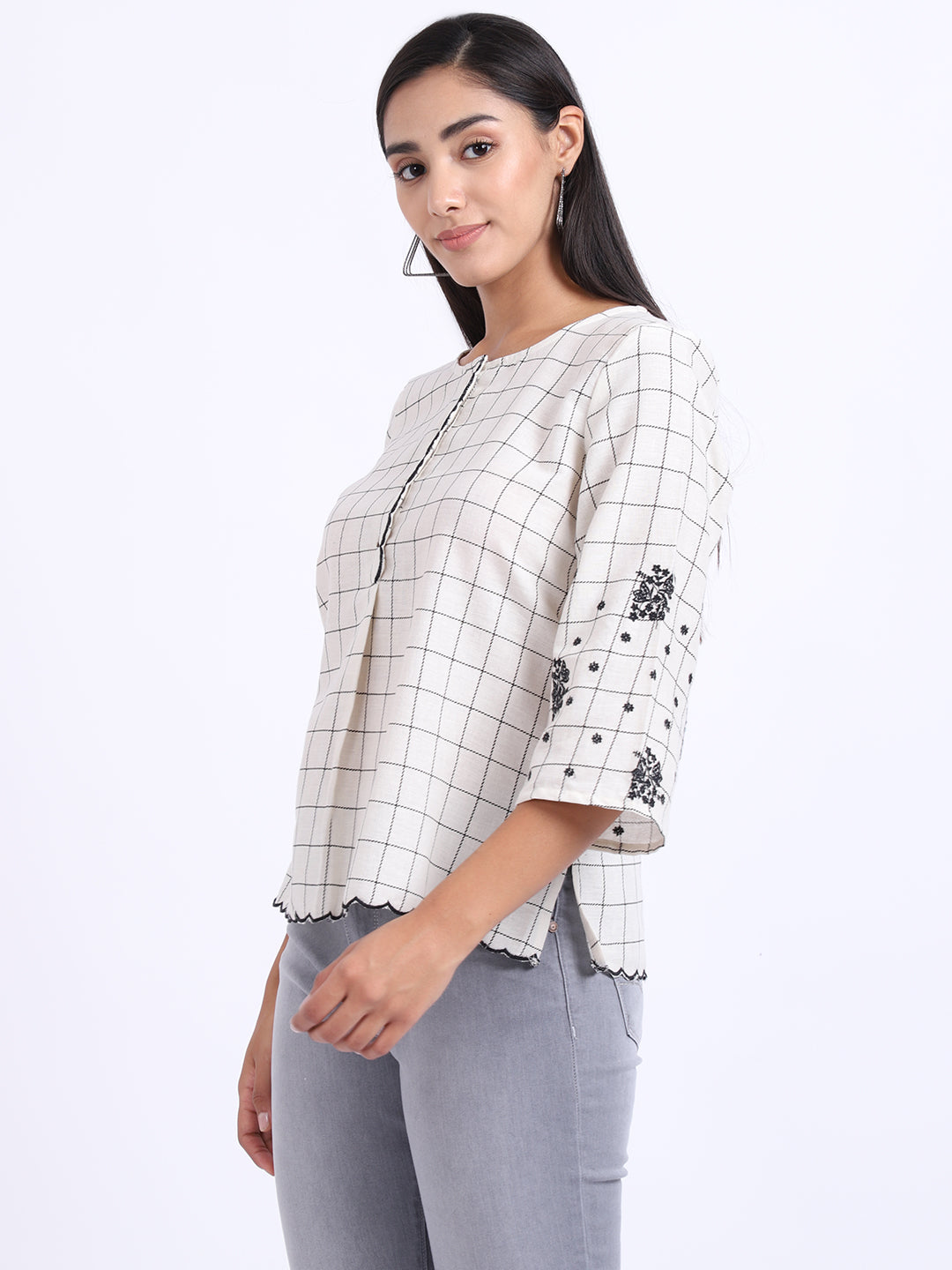 Cantabil Women's Off white Tunic (6854306201739)