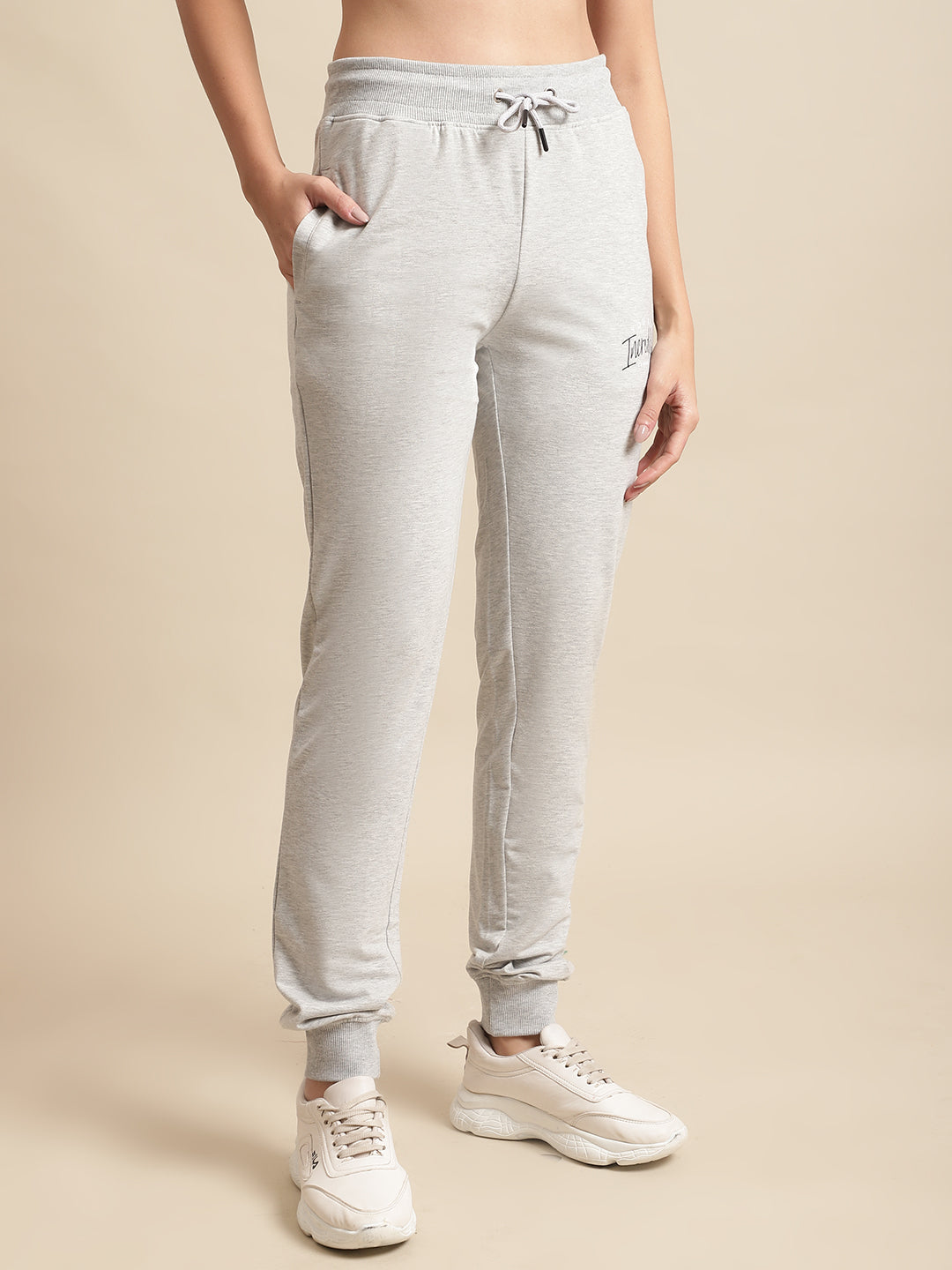 Cantabil Ladies Grey Melange Track Pant (7064441454731)