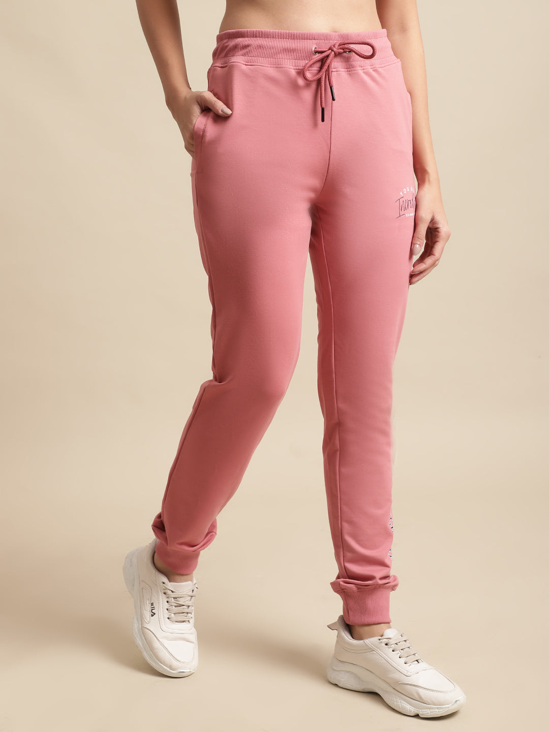 Cantabil Ladies Pink Track Pant (7064450171019)
