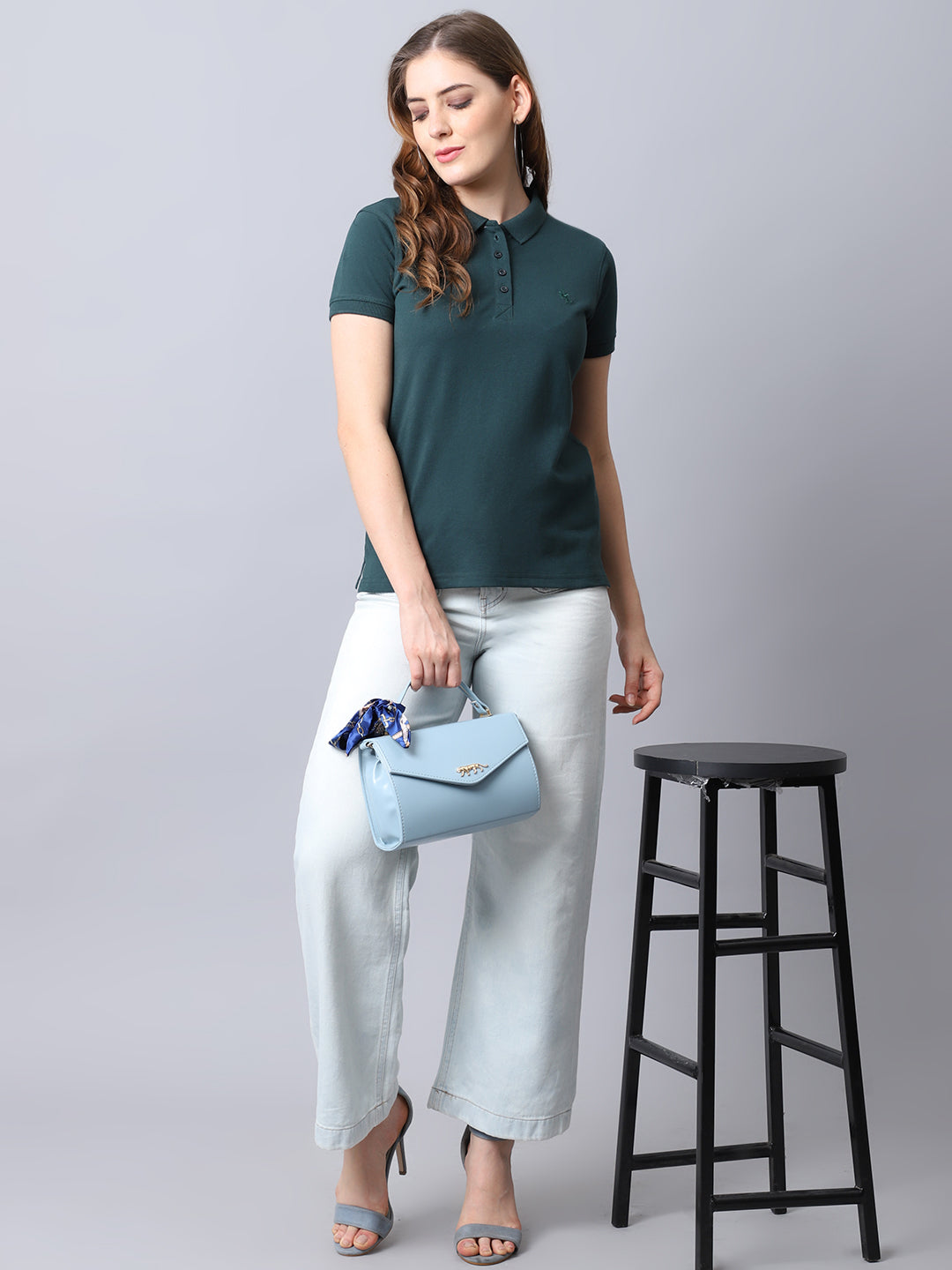 Cantabil Women's Bottle Green T-Shirts (6932882948235)