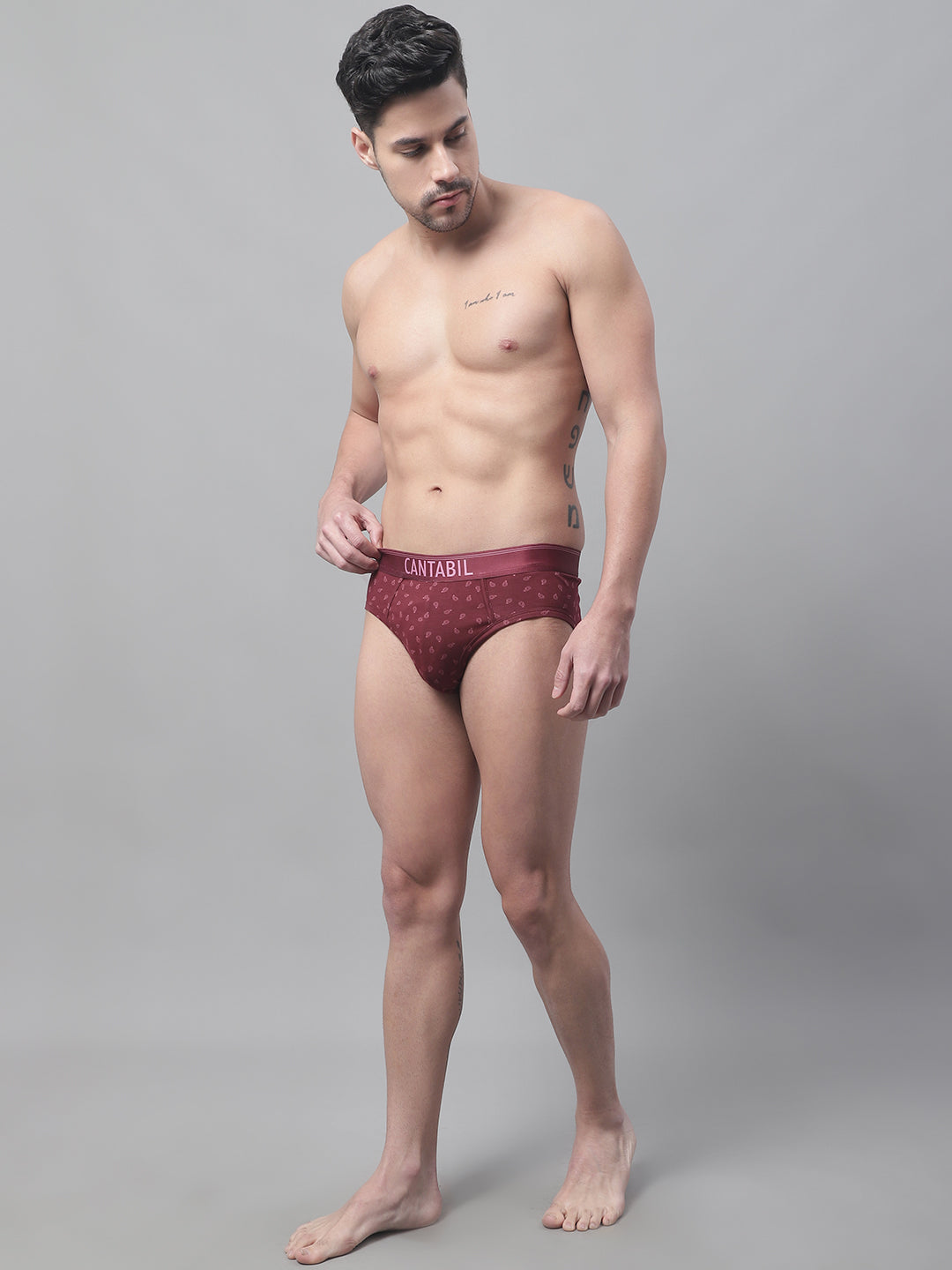 Cantabil Men Pack of 3 Maroon Brief (7088429662347)