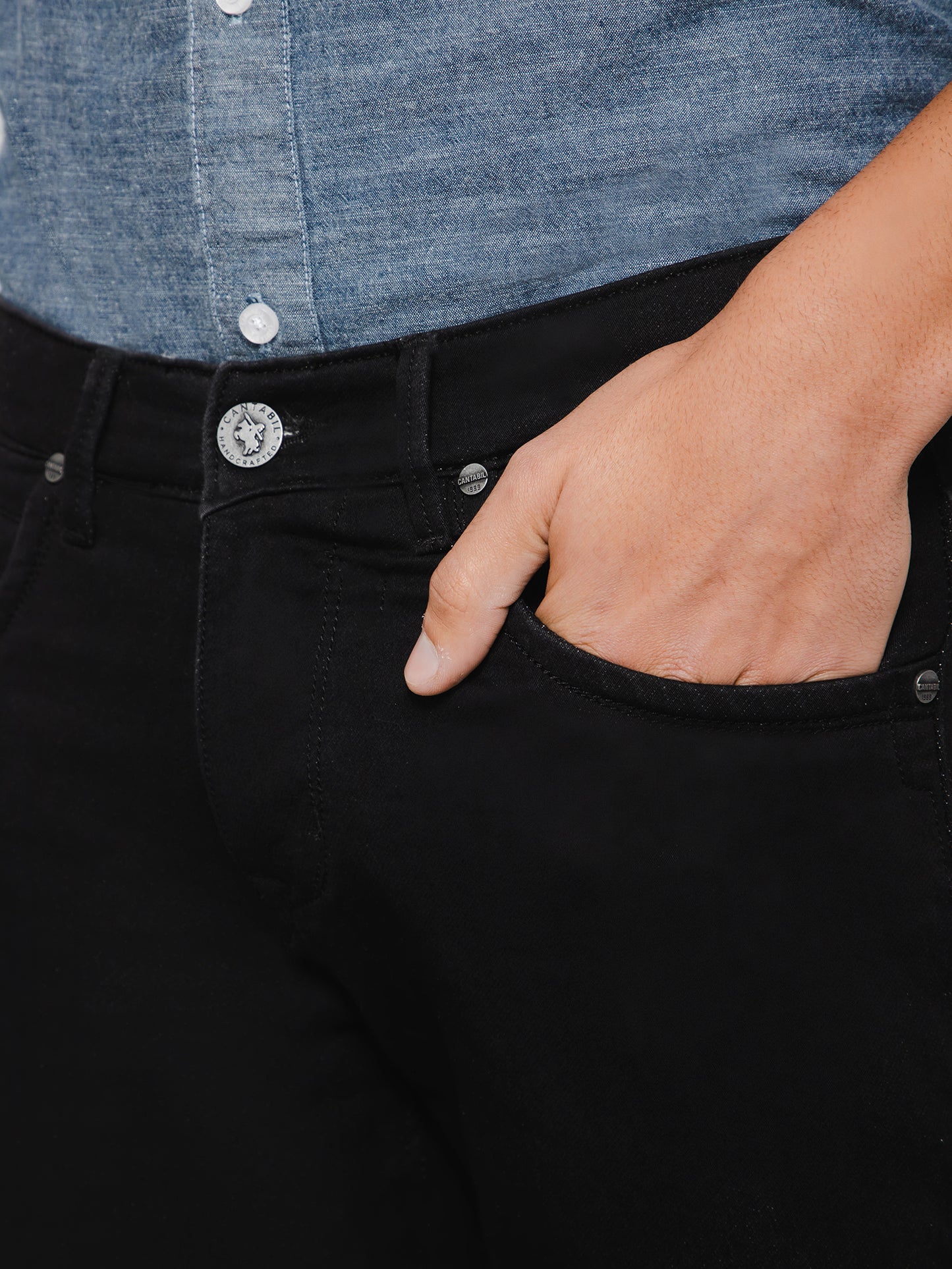 Cantabil Men Hillium Black Jeans (7112548941963)